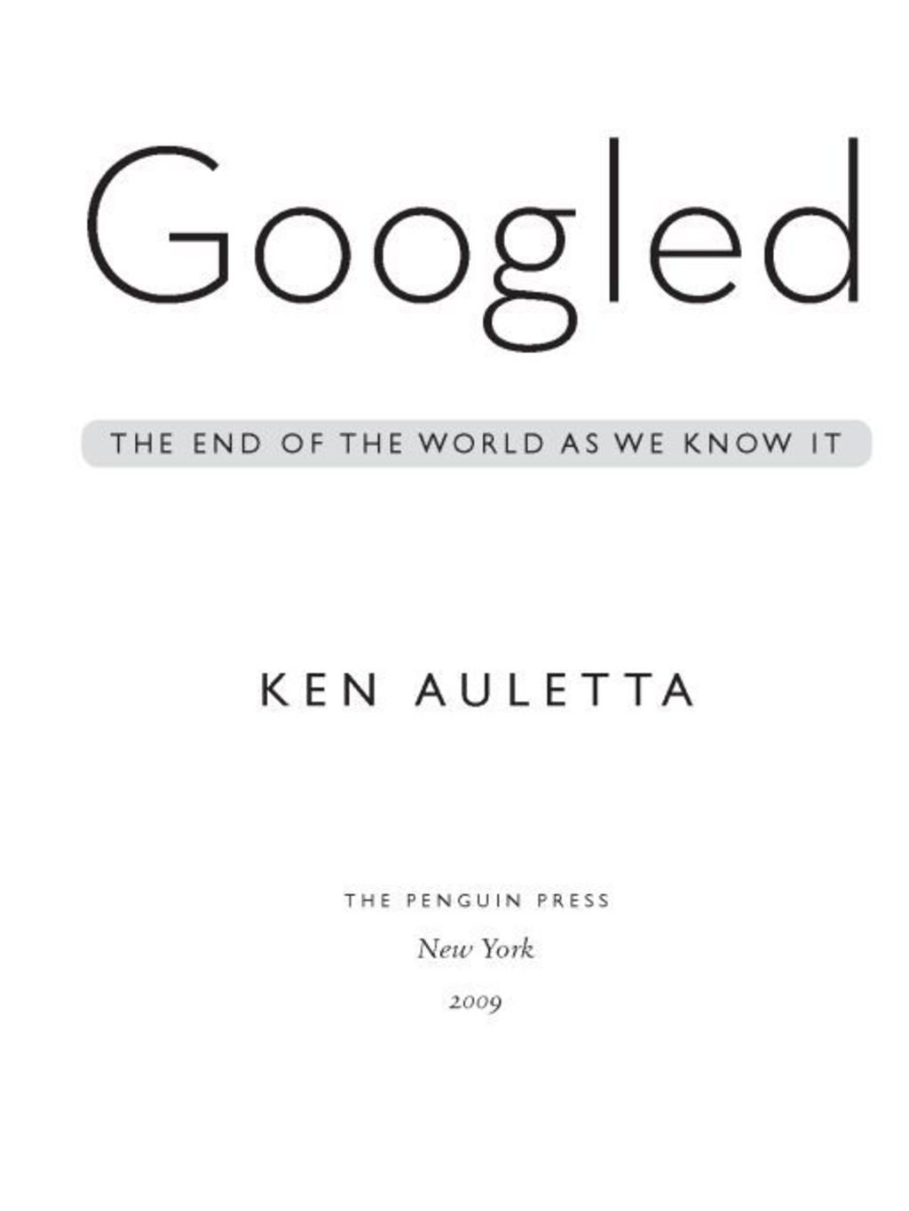Googled The End of the World As We Know It - (PDF/EPUB Version)