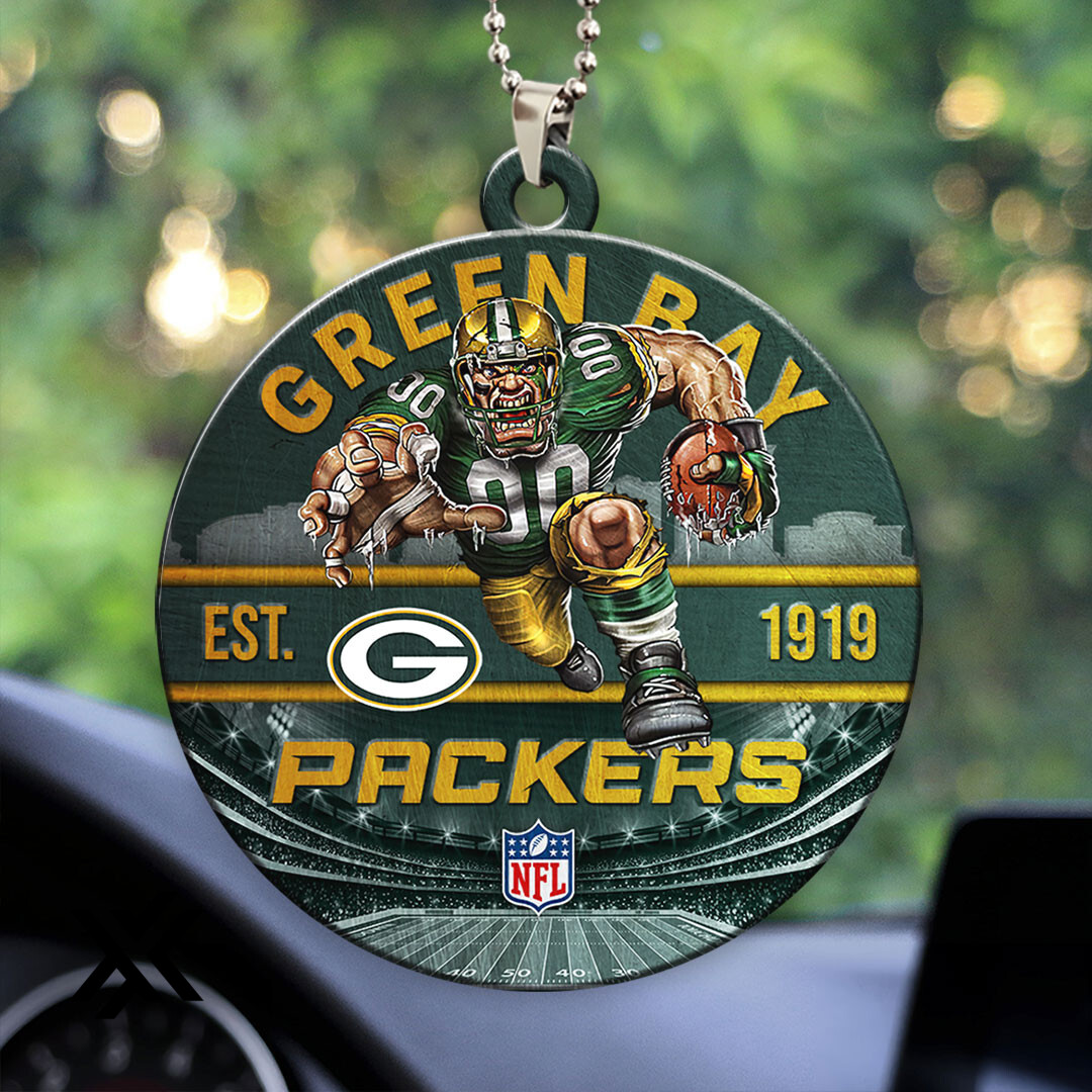 Green Bay Packers Custom 2-Sided Acrylic Car Ornament
