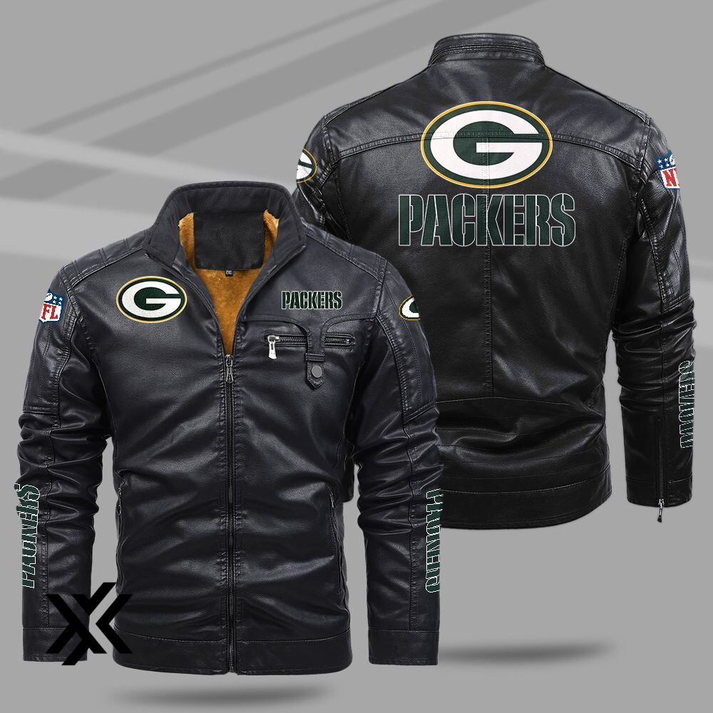 Green Bay Packers Fleece Leather Jacket
