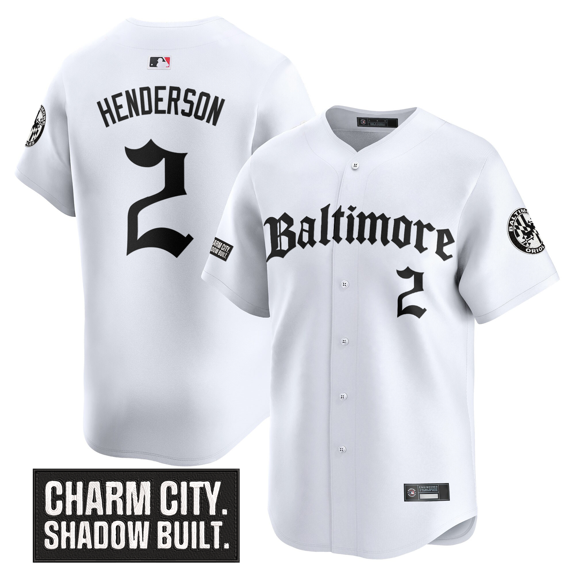 Gunnar Henderson Men's Baltimore Orioles 'Gothic Harbor Edition' Vapor Premier Limited White Jersey - All Stitched