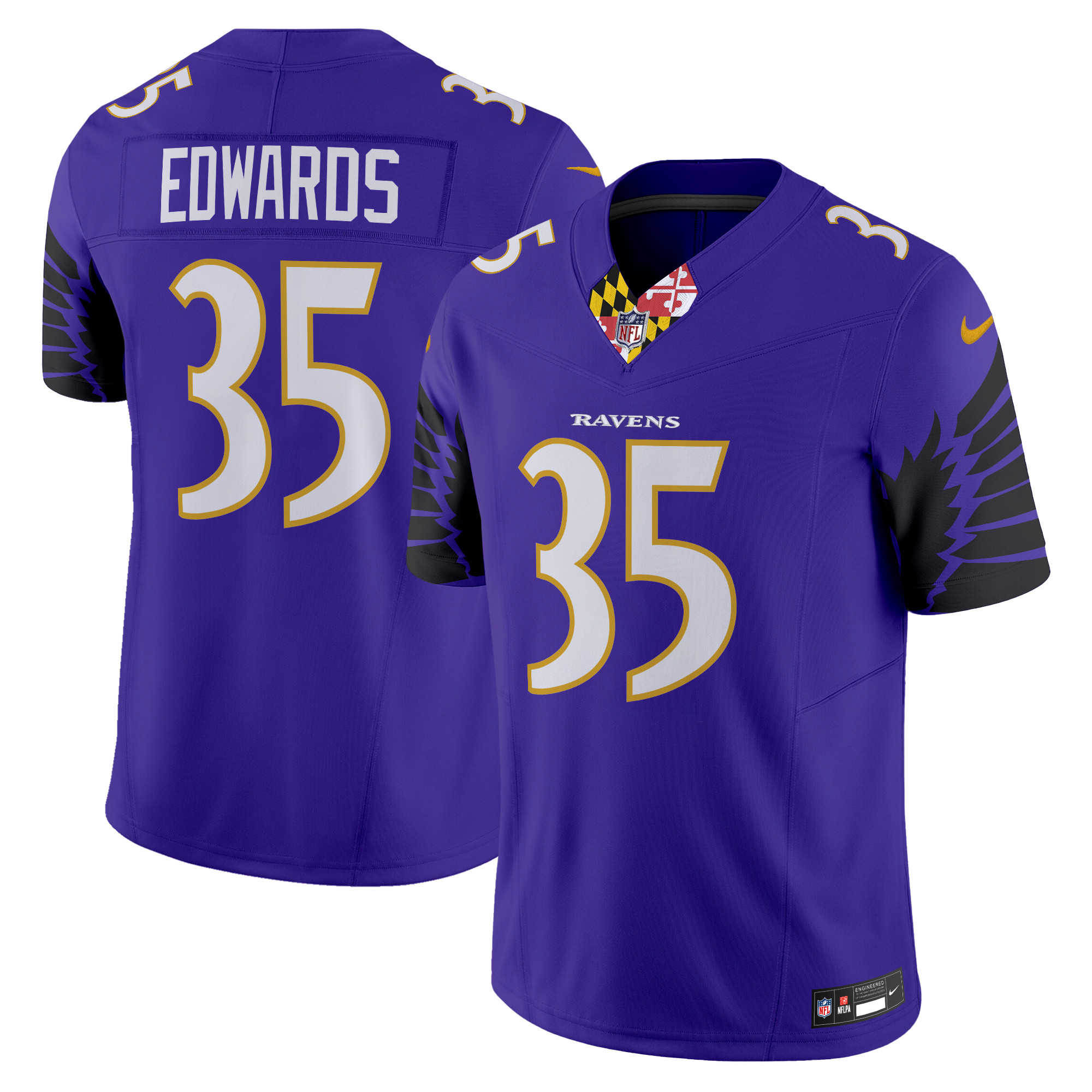Gus Edwards Men's Baltimore Ravens Special Vapor Limited Purple Jersey - All Stitched