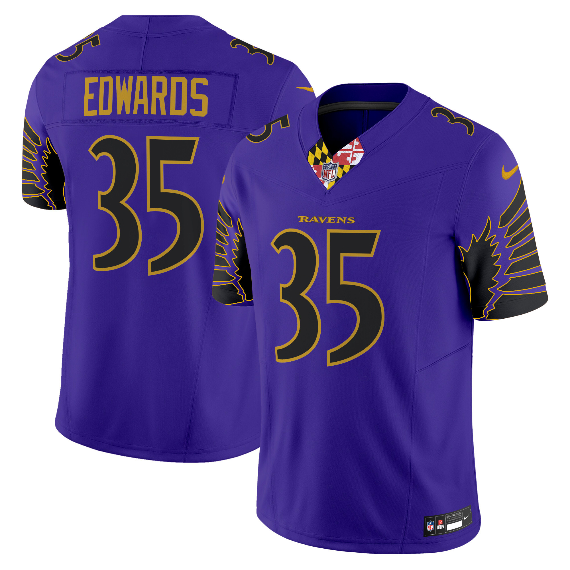 Gus Edwards Men's Baltimore Ravens Special Vapor Limited Purple Limited Jersey - All Stitched