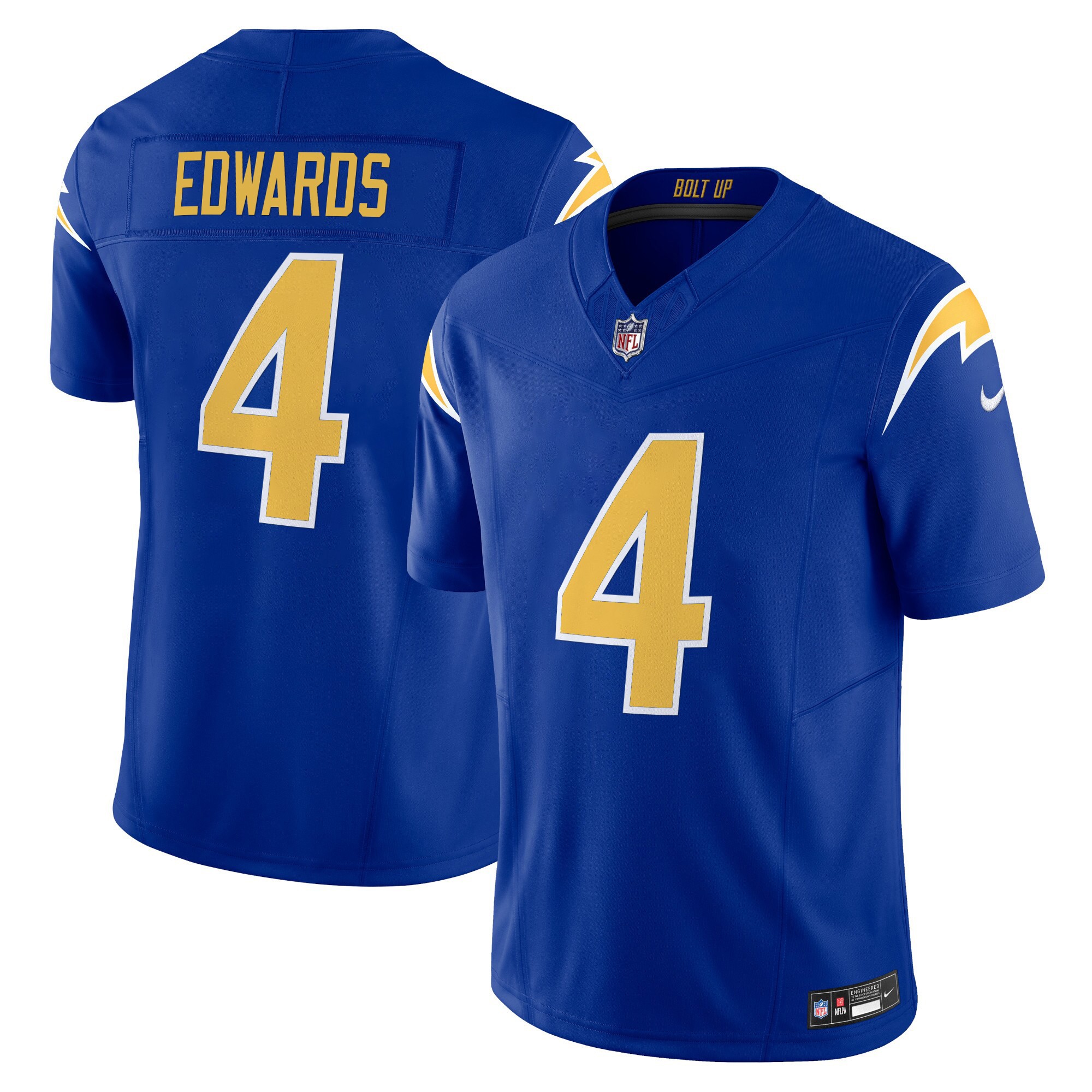 Gus Edwards Men's Los Angeles Chargers 2024 Vapor Limited Royal Jersey - All Stitched