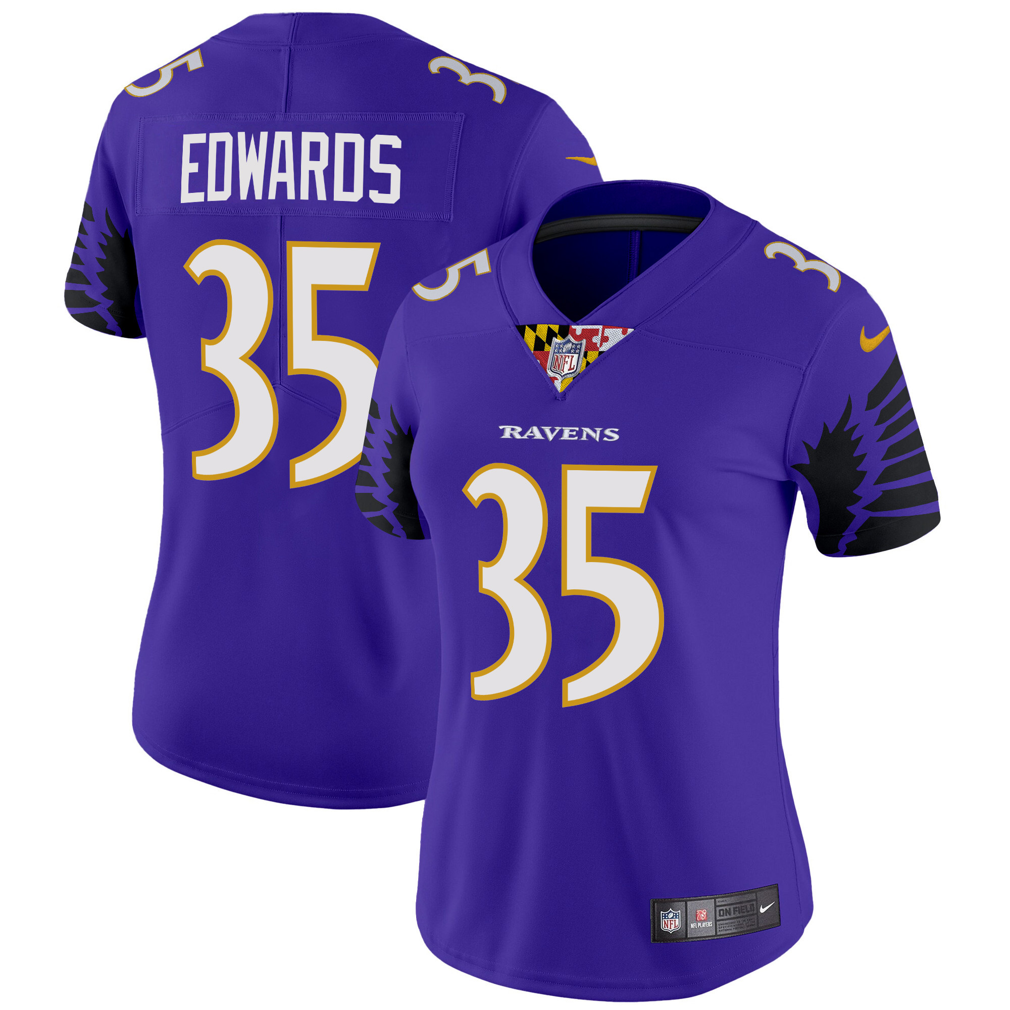 Gus Edwards Women's Baltimore Ravens Special Vapor Limited Purple Jersey - All Stitched