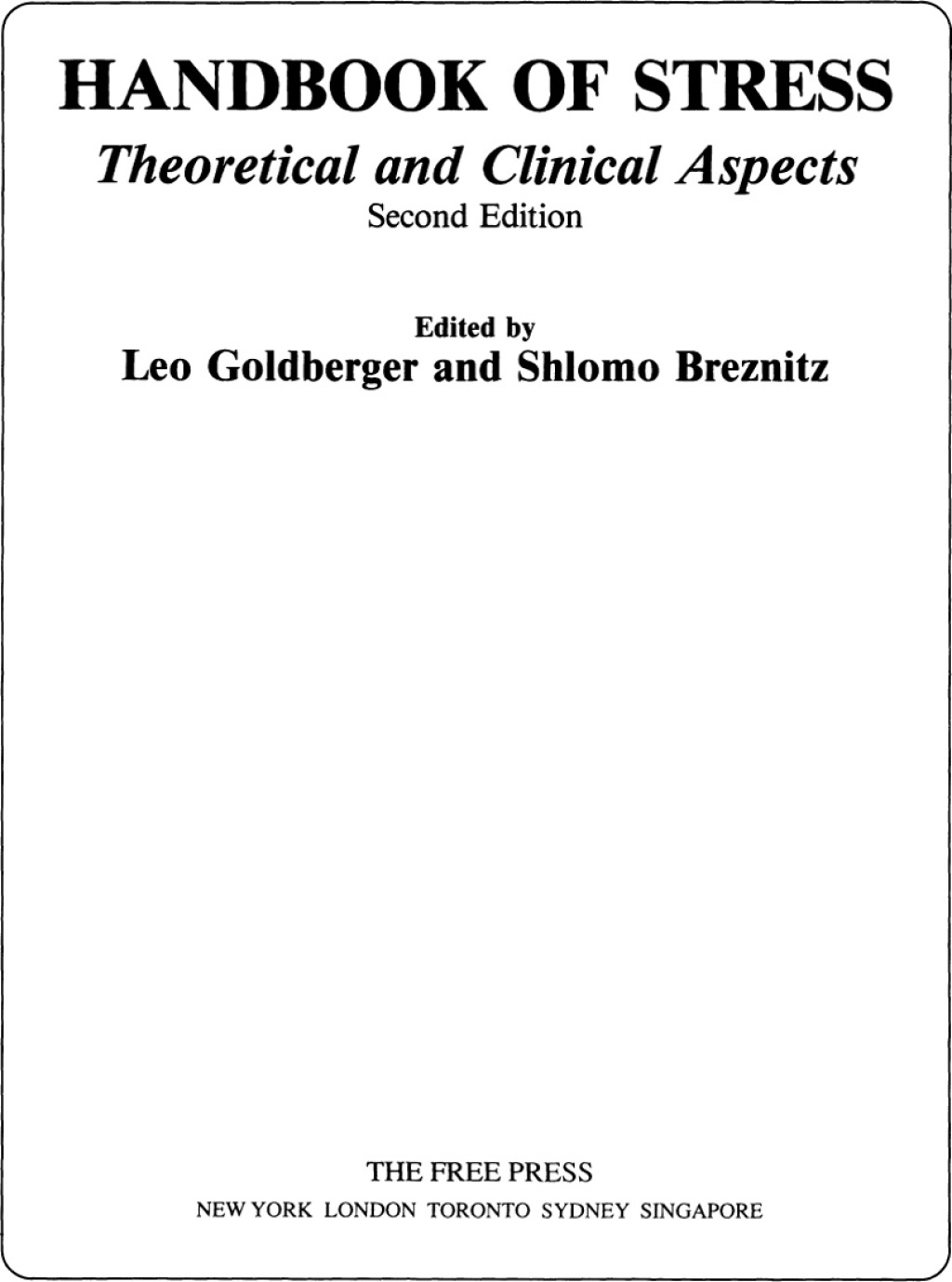 Handbook of Stress, 2nd Ed - (PDF/EPUB Version)