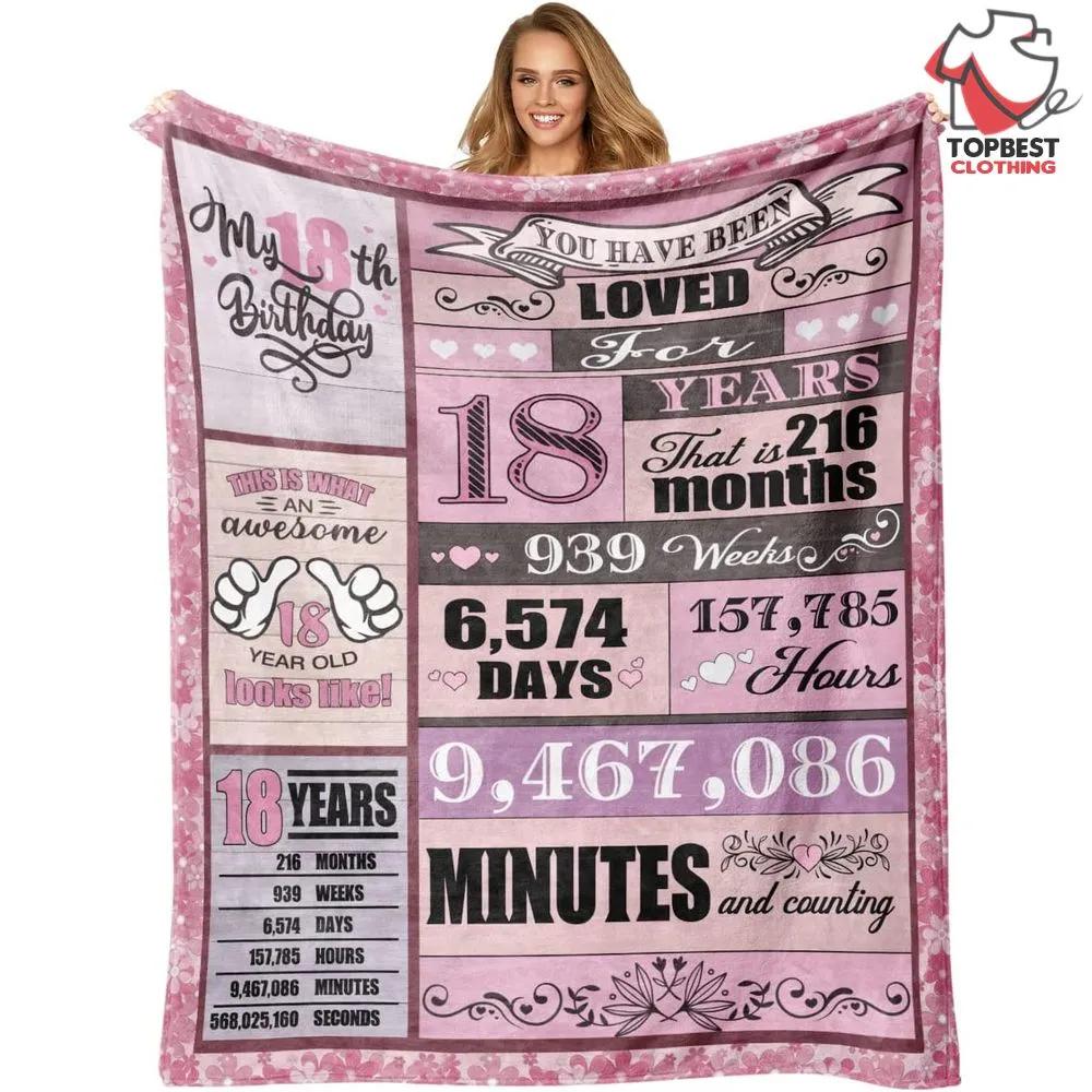 Happy 18Th Birthday Granddaughter Blanket 18Th Birthday Gifts For Girls - TopBestClothing