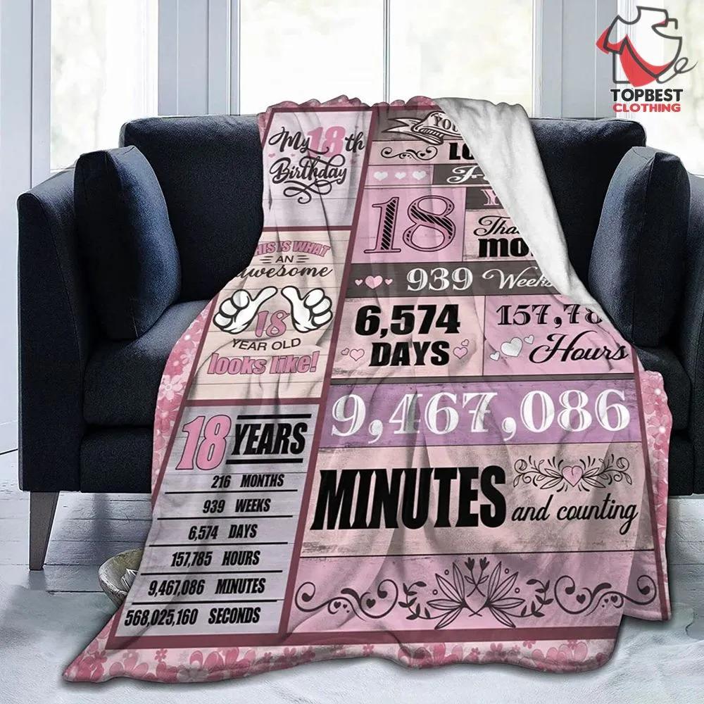 Happy 18Th Birthday Granddaughter Blanket 18Th Birthday Gifts For Girls - TopBestClothing