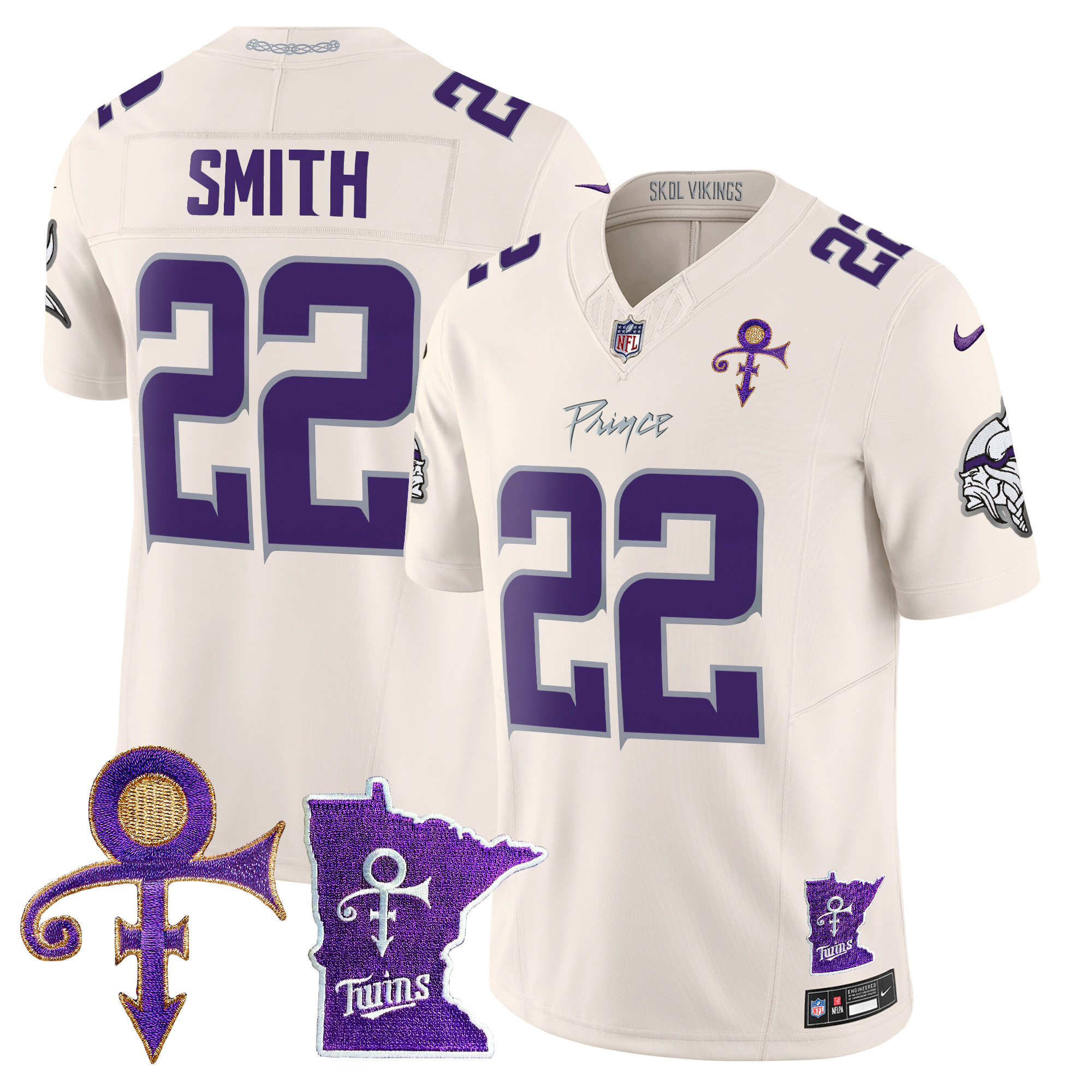 Harrison Smith Men's Minnesota Vikings 2024 Prince Vapor Limited Cream Jersey - All Stitched