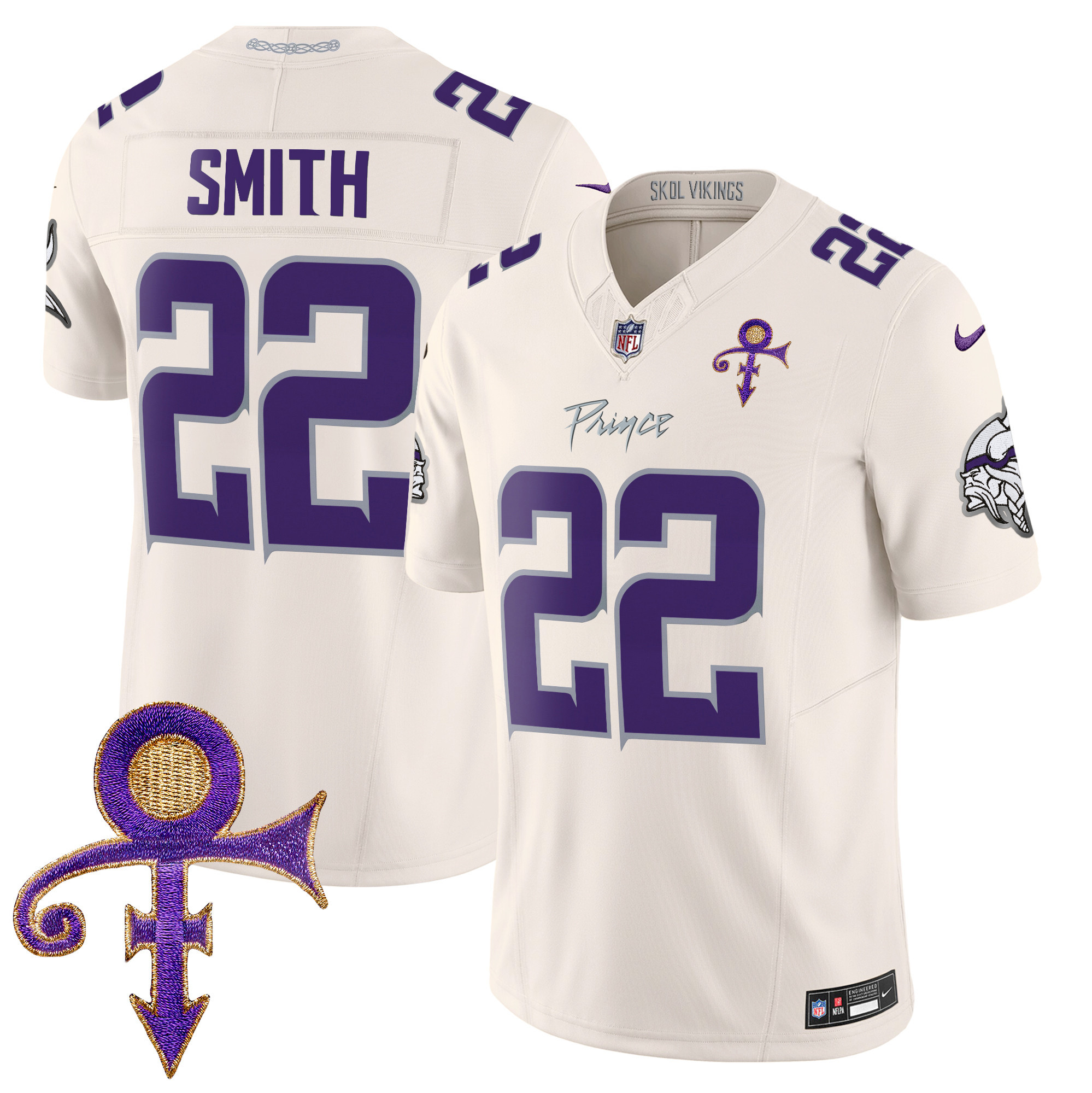 Harrison Smith Men's Minnesota Vikings 2024 Prince Vapor Limited Cream Jersey - All Stitched