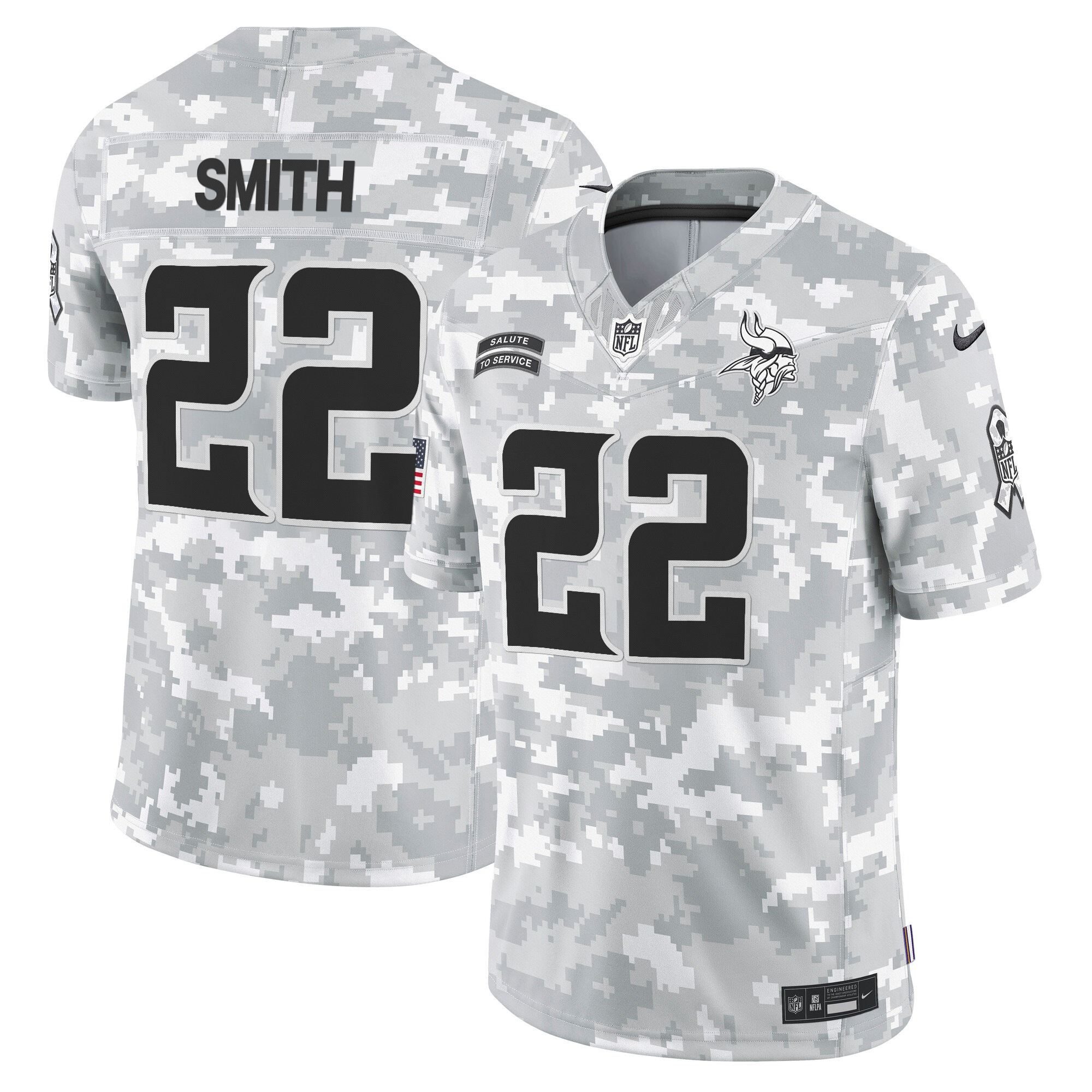 Harrison Smith Men's Minnesota Vikings 2024 Salute to Service Vapor Limited Arctic Camo Jersey - All Stitched