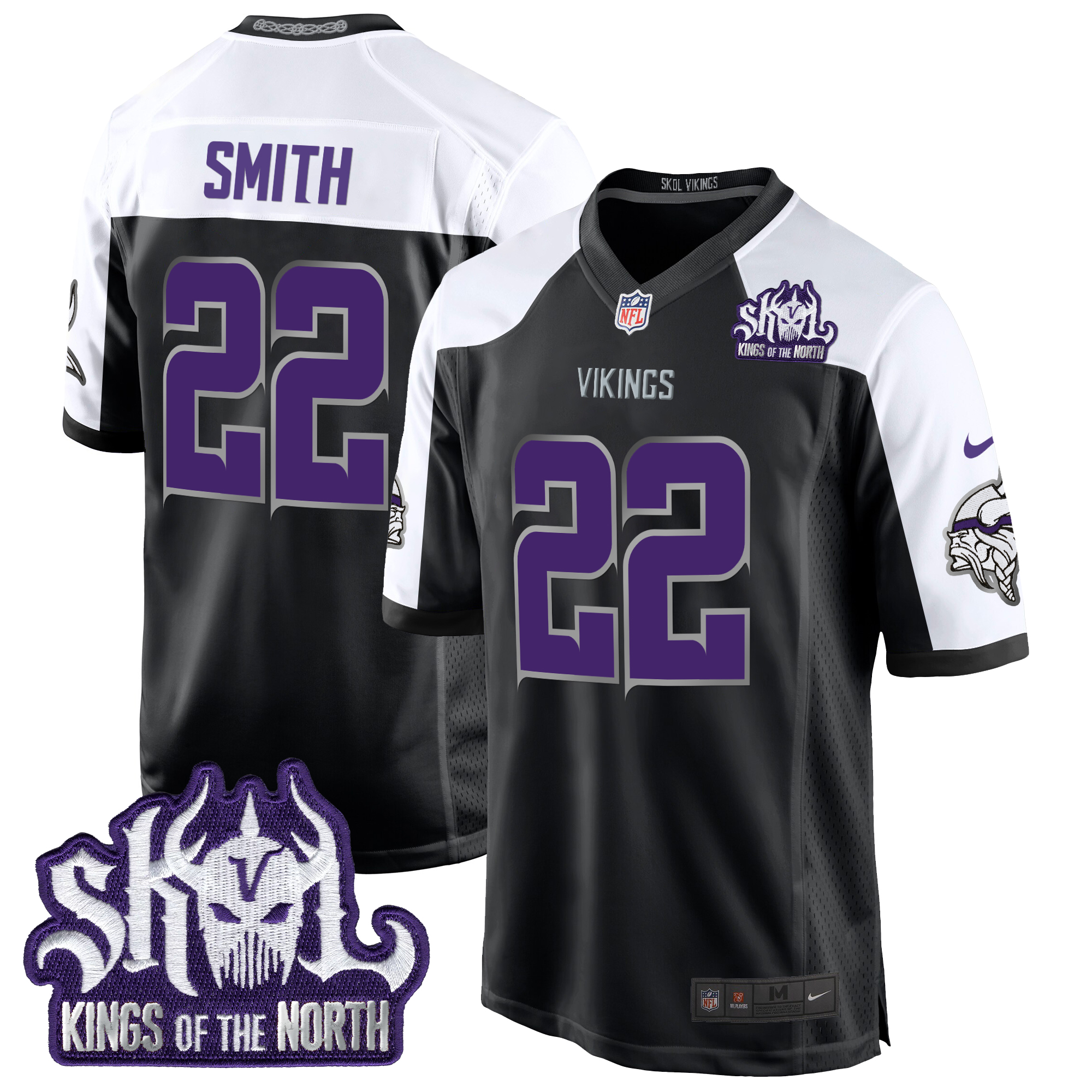 Harrison Smith Men's Minnesota Vikings 2024 Winter Warrior Skol Patch Game Black Alternate Jersey - All Stitched