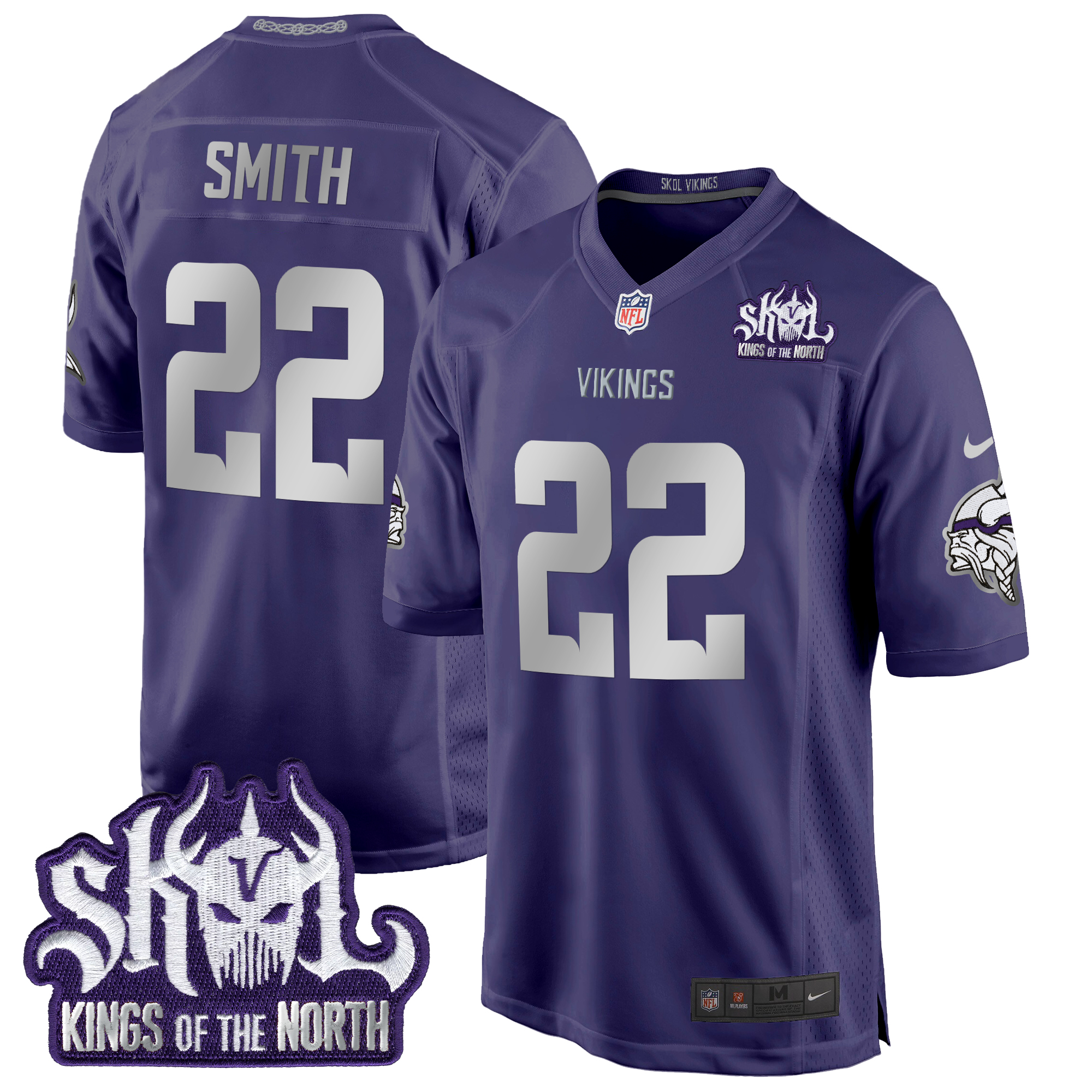 Harrison Smith Men's Minnesota Vikings 2024 Winter Warrior Skol Patch Game Purple Jersey - All Stitched