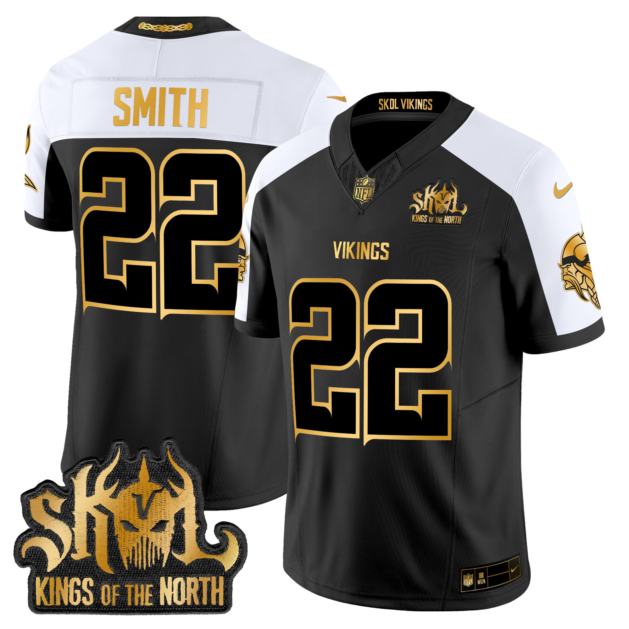 Harrison Smith Men's Minnesota Vikings 2024 Winter Warrior Skol Patch Gold Vapor Limited Alternate Jersey - All Stitched