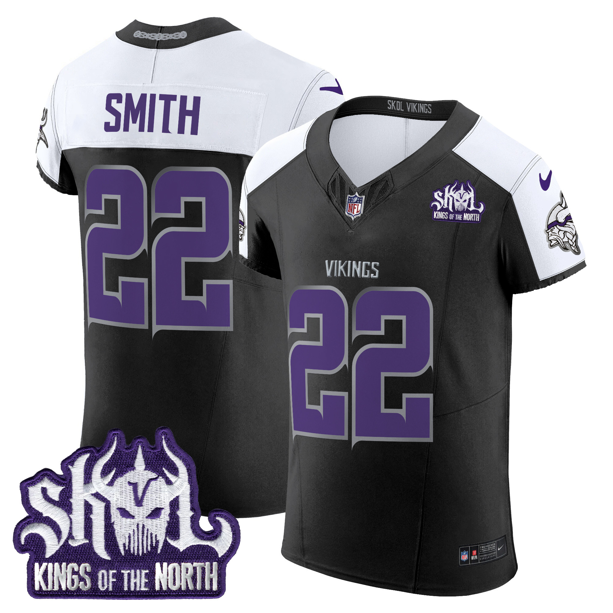 Harrison Smith Men's Minnesota Vikings 2024 Winter Warrior Skol Patch Vapor Elite Black Alternate Jersey - All Stitched