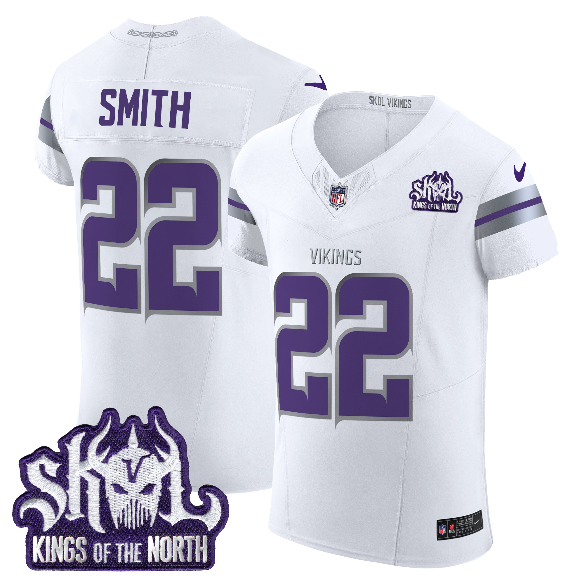 Harrison Smith Men's Minnesota Vikings 2024 Winter Warrior Skol Patch Vapor Elite White Jersey - All Stitched