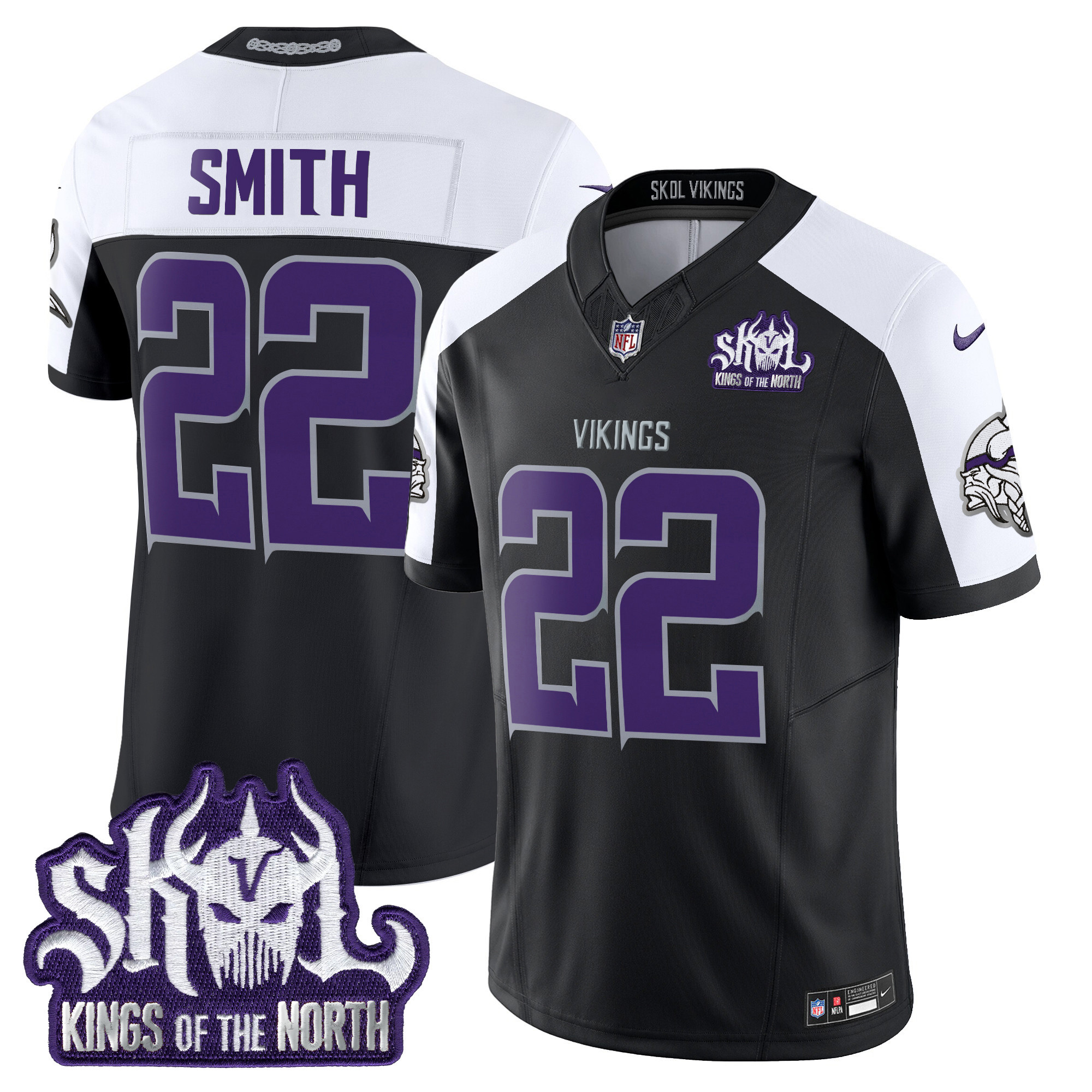 Harrison Smith Men's Minnesota Vikings 2024 Winter Warrior Skol Patch Vapor Limited Black Alternate Jersey - All Stitched