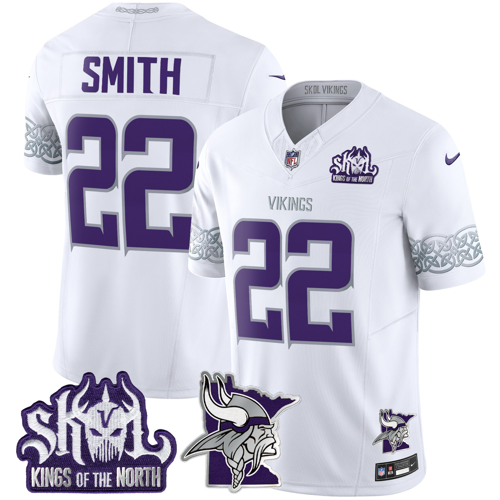 Harrison Smith Men's Minnesota Vikings 2024 Winter Warrior Skol Patch Vapor Limited White Jersey - All Stitched
