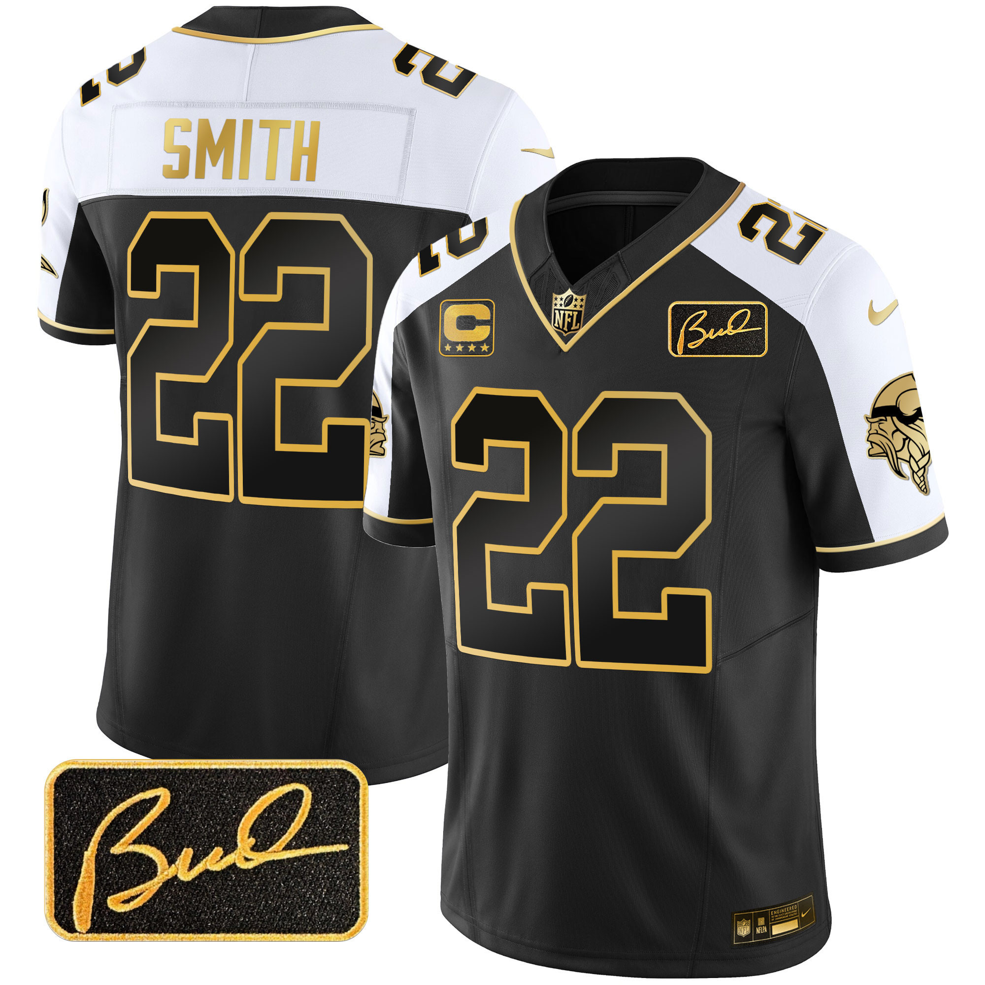 Harrison Smith Men's Minnesota Vikings Bud Grant Patch Gold Limited Alternate Jersey - All Stitched