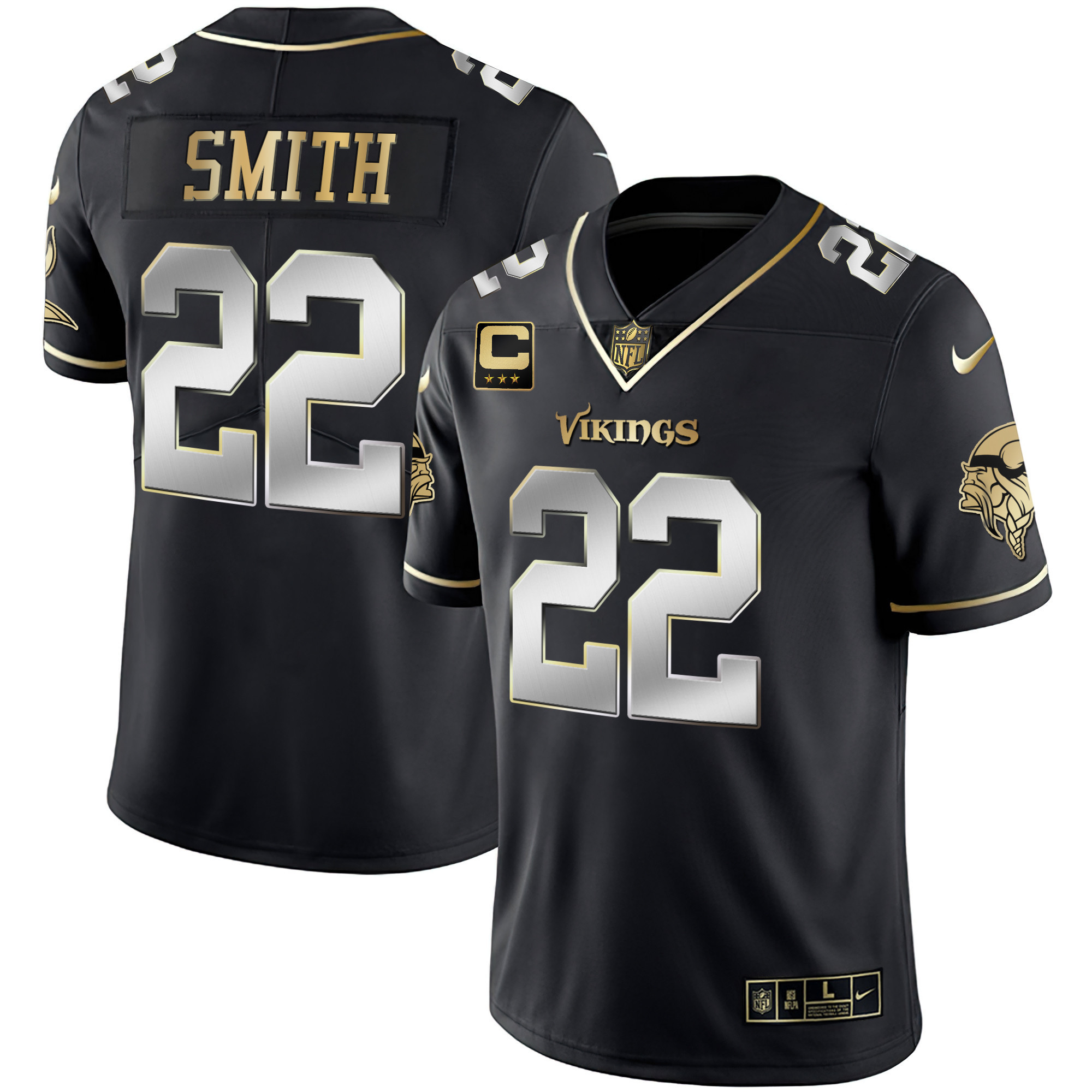 Harrison Smith Men's Minnesota Vikings Gold & Purple Black Limited Jersey - All Stitched