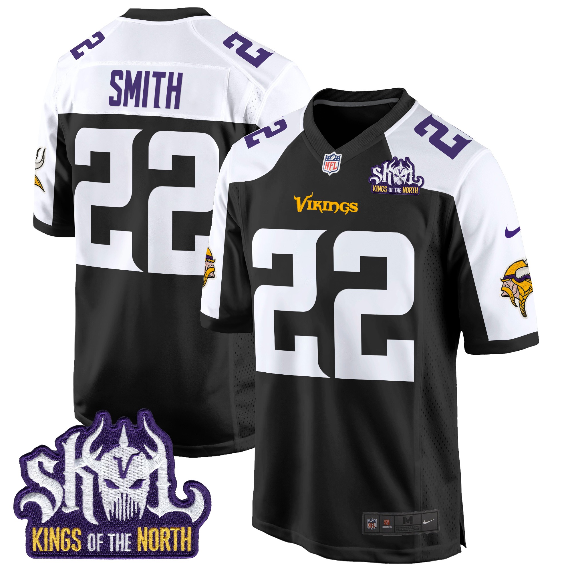 Harrison Smith Men's Minnesota Vikings King Of The North Patch Game Black Alternate Jersey - All Stitched