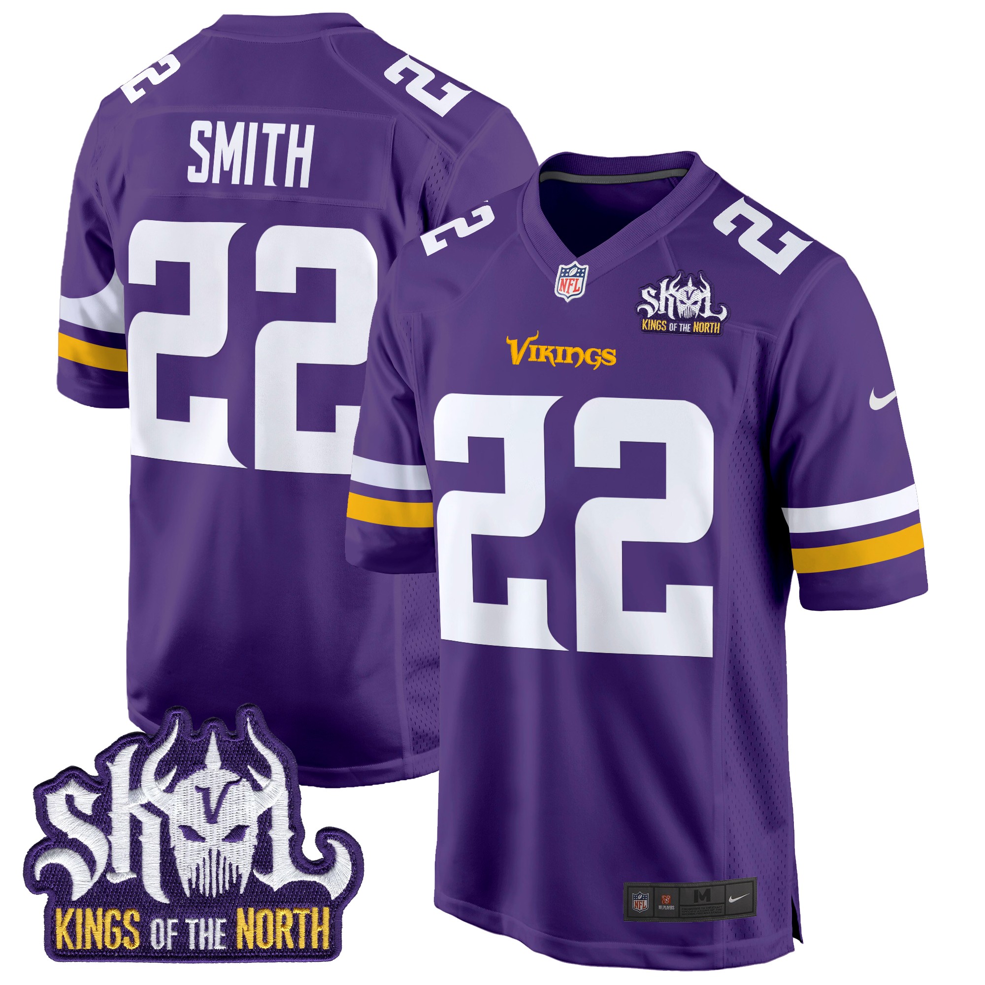 Harrison Smith Men's Minnesota Vikings King Of The North Patch Game Purple Jersey - All Stitched
