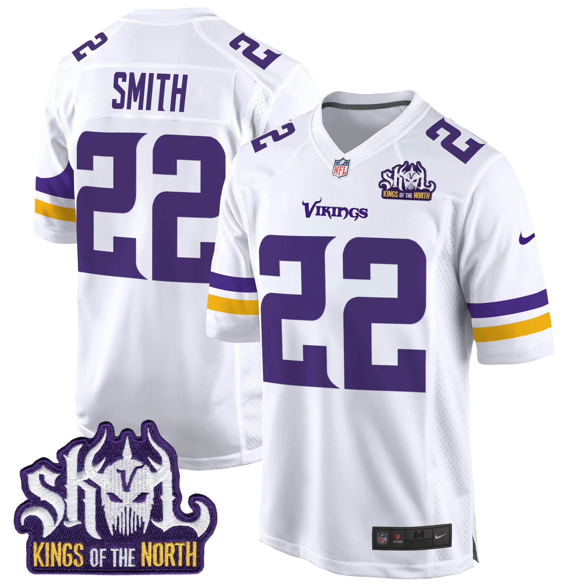 Harrison Smith Men's Minnesota Vikings King Of The North Patch Game White Jersey - All Stitched