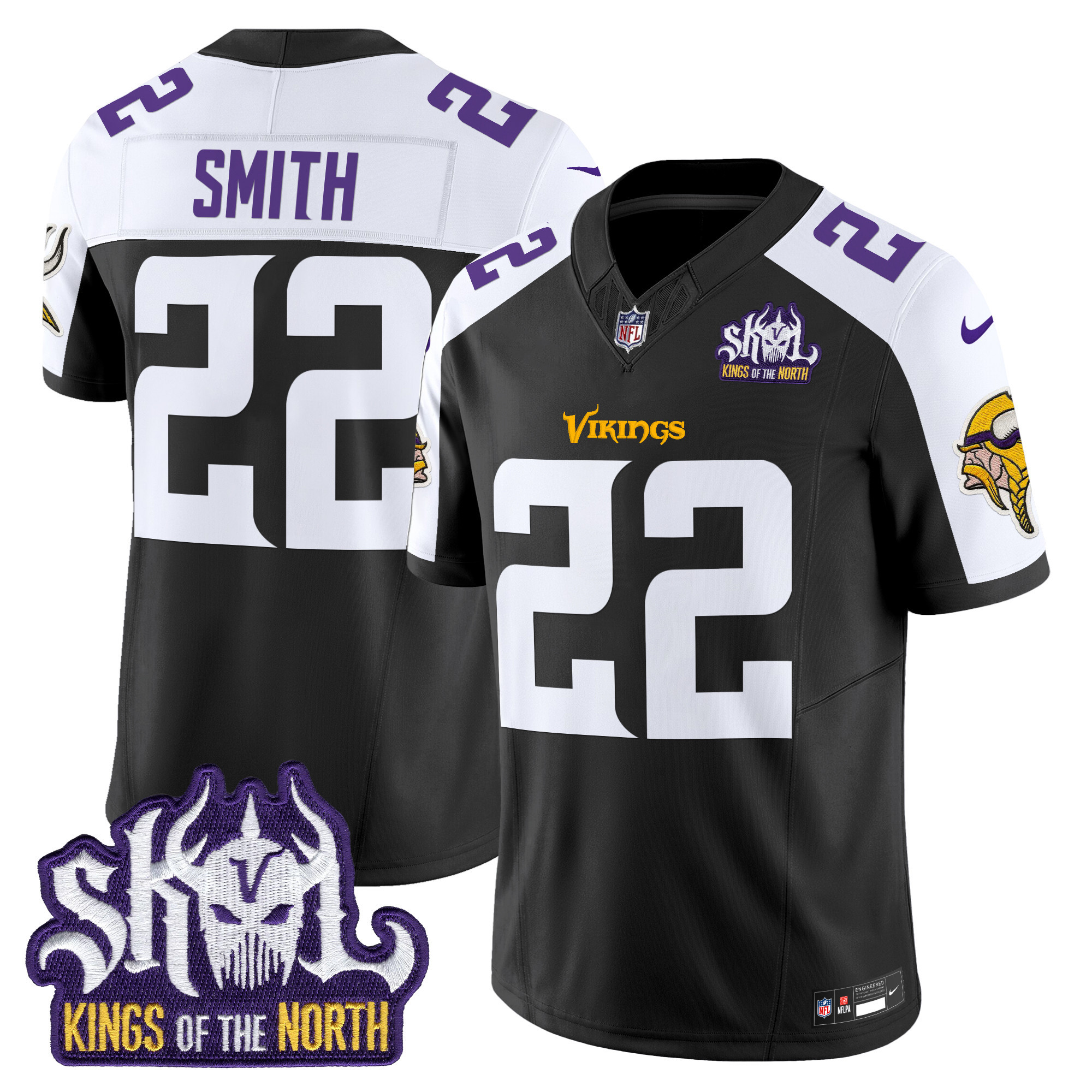 Harrison Smith Men's Minnesota Vikings Kings Of The North Patch Vapor Limited Black Alternate Jersey - All Stitched