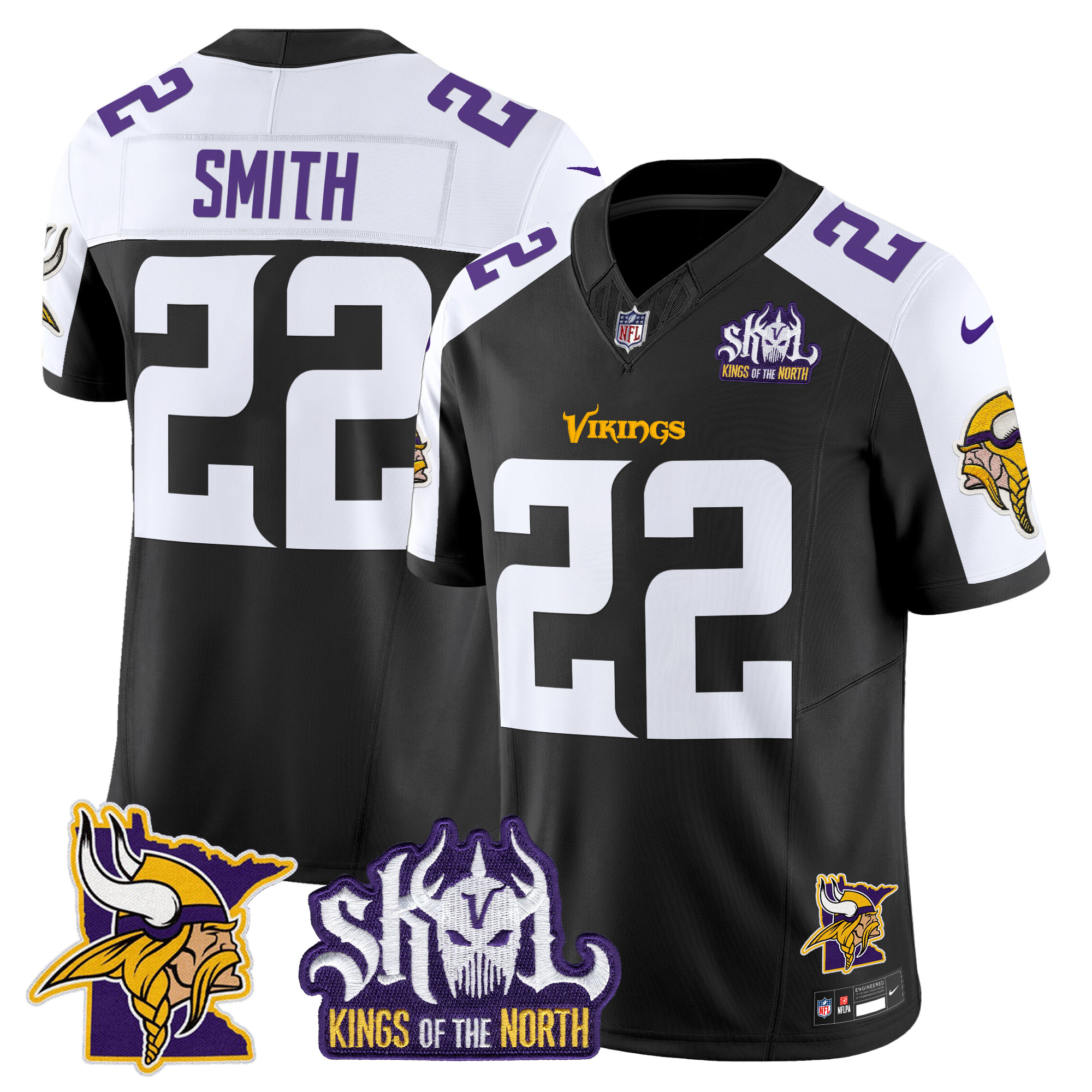 Harrison Smith Men's Minnesota Vikings Kings Of The North Patch Vapor Limited Black Alternate Jersey - All Stitched
