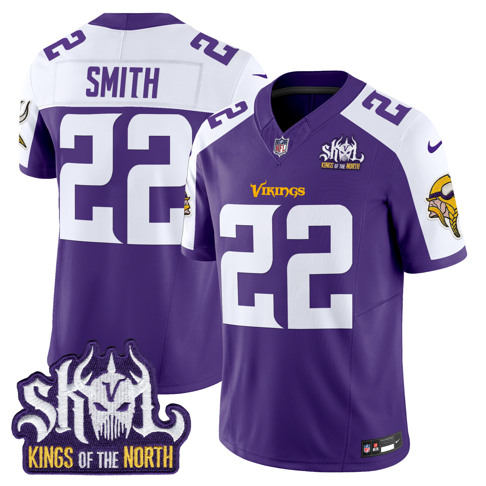 Harrison Smith Men's Minnesota Vikings Kings Of The North Patch Vapor Limited Purple Alternate Jersey - All Stitched