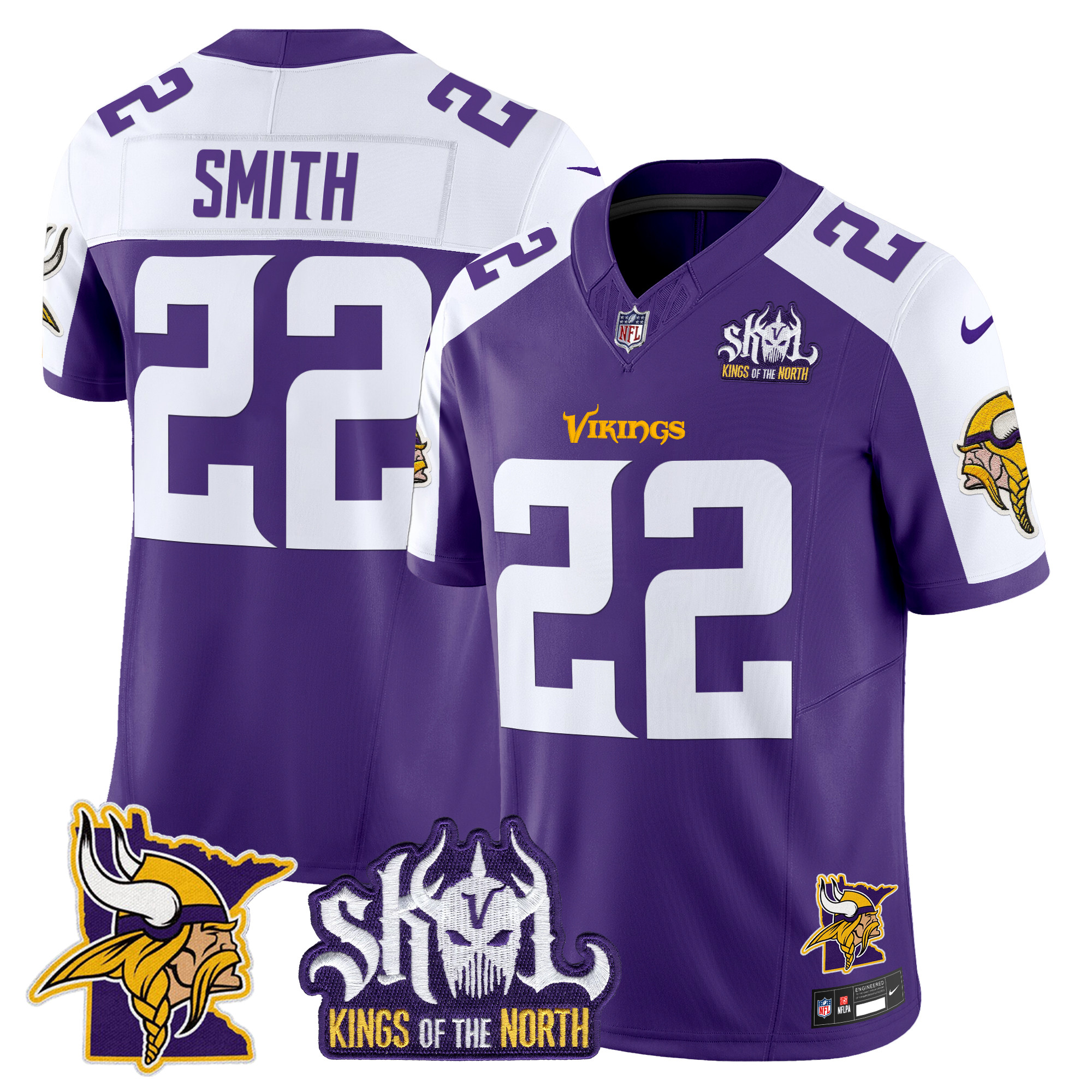 Harrison Smith Men's Minnesota Vikings Kings Of The North Patch Vapor Limited Purple Alternate Jersey - All Stitched