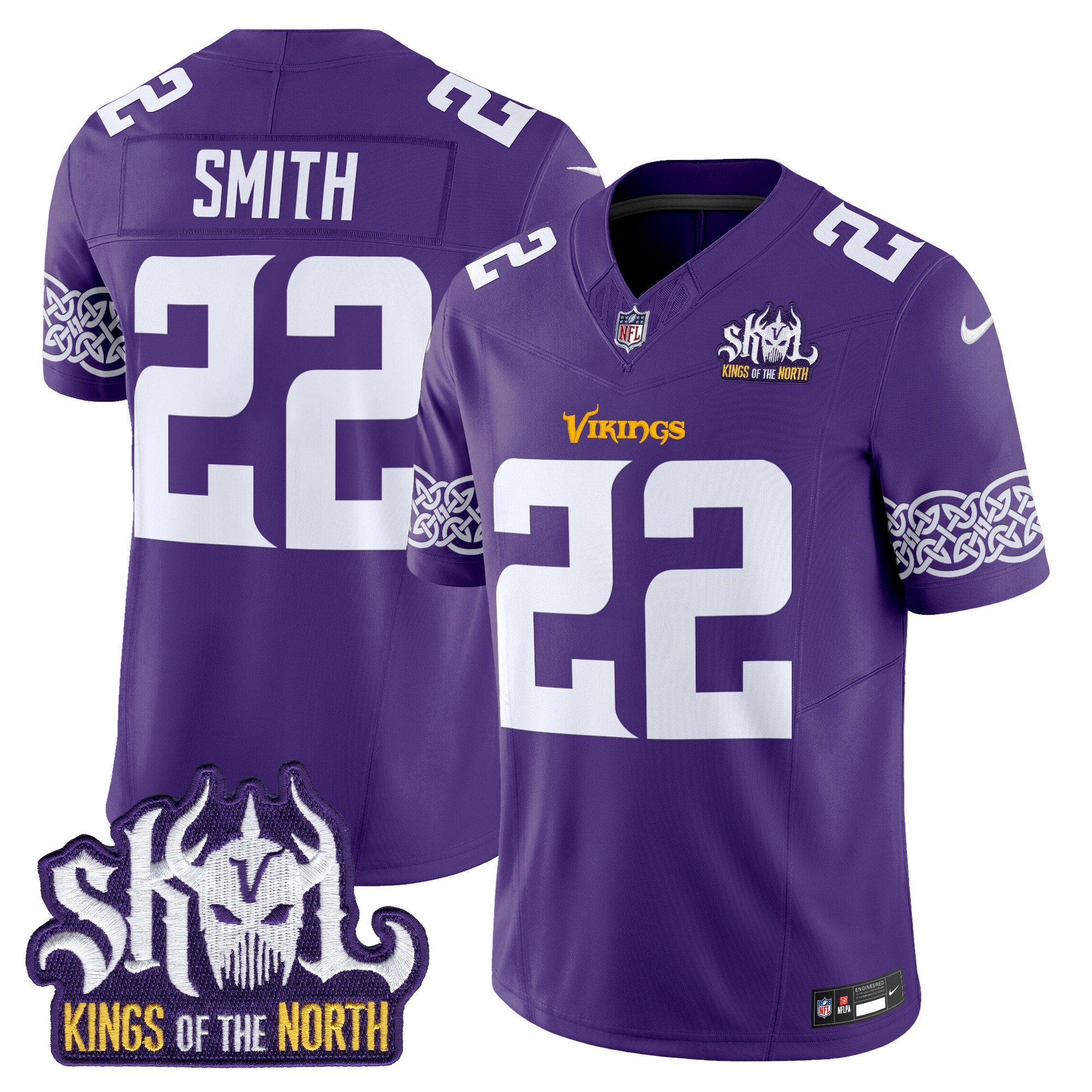 Harrison Smith Men's Minnesota Vikings Kings Of The North Patch Vapor Limited Purple Jersey - All Stitched