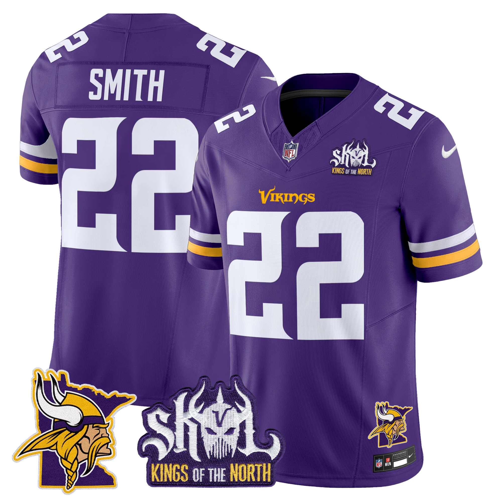 Harrison Smith Men's Minnesota Vikings Kings Of The North Patch Vapor Limited Purple Jersey - All Stitched