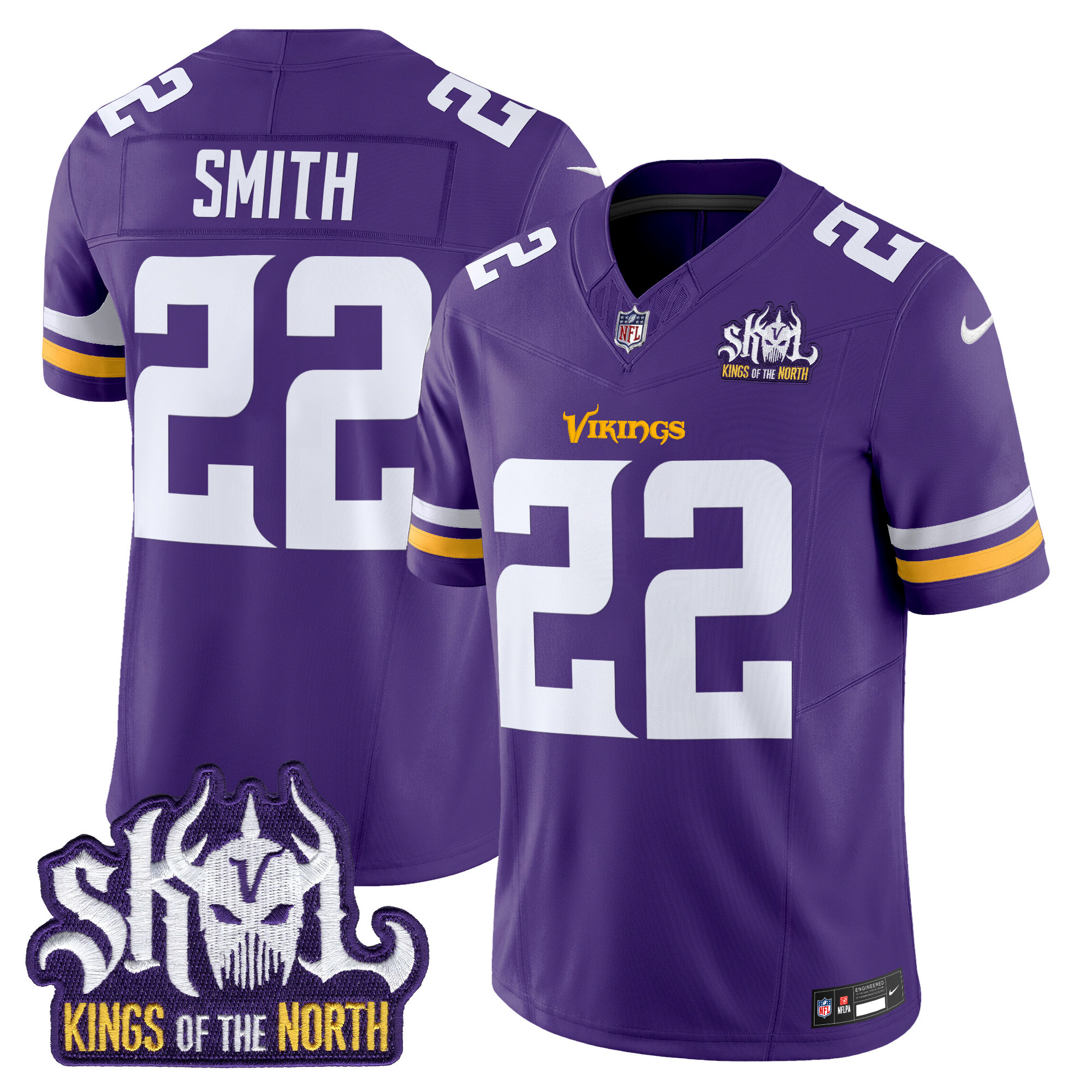 Harrison Smith Men's Minnesota Vikings Kings Of The North Patch Vapor Limited Purple Jersey - All Stitched