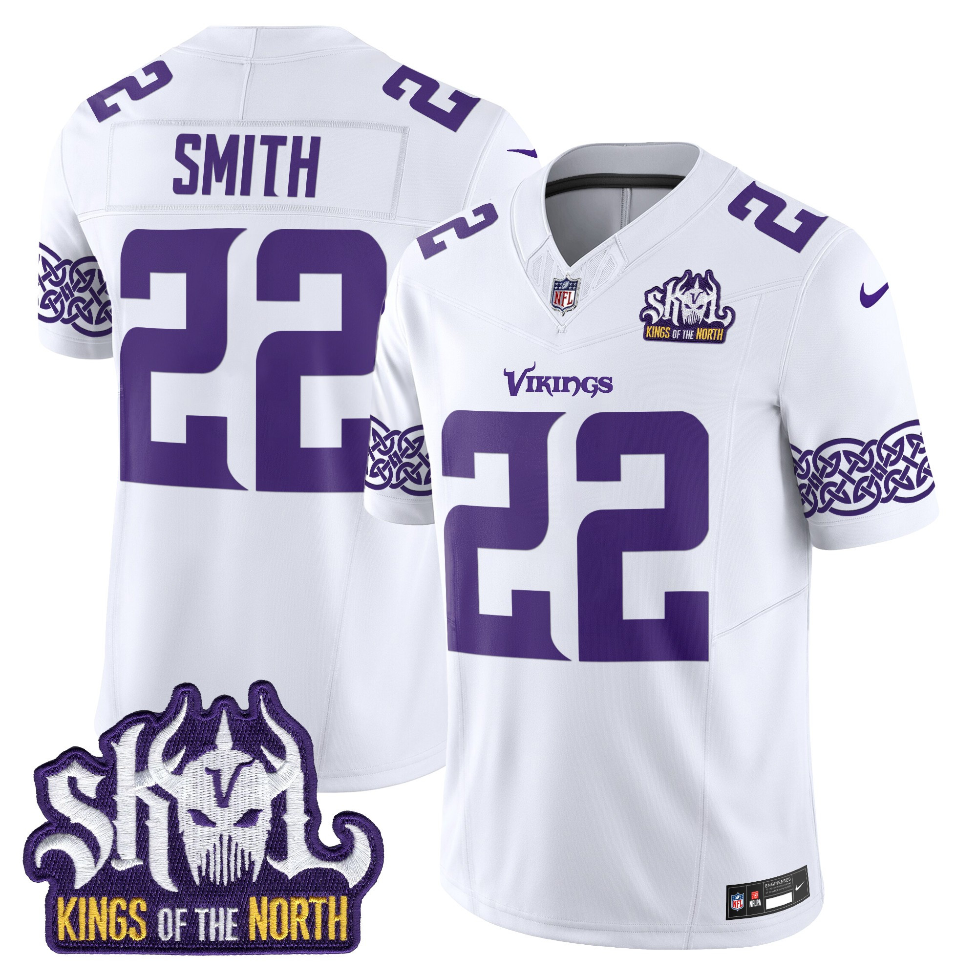Harrison Smith Men's Minnesota Vikings Kings Of The North Patch Vapor Limited White Jersey - All Stitched