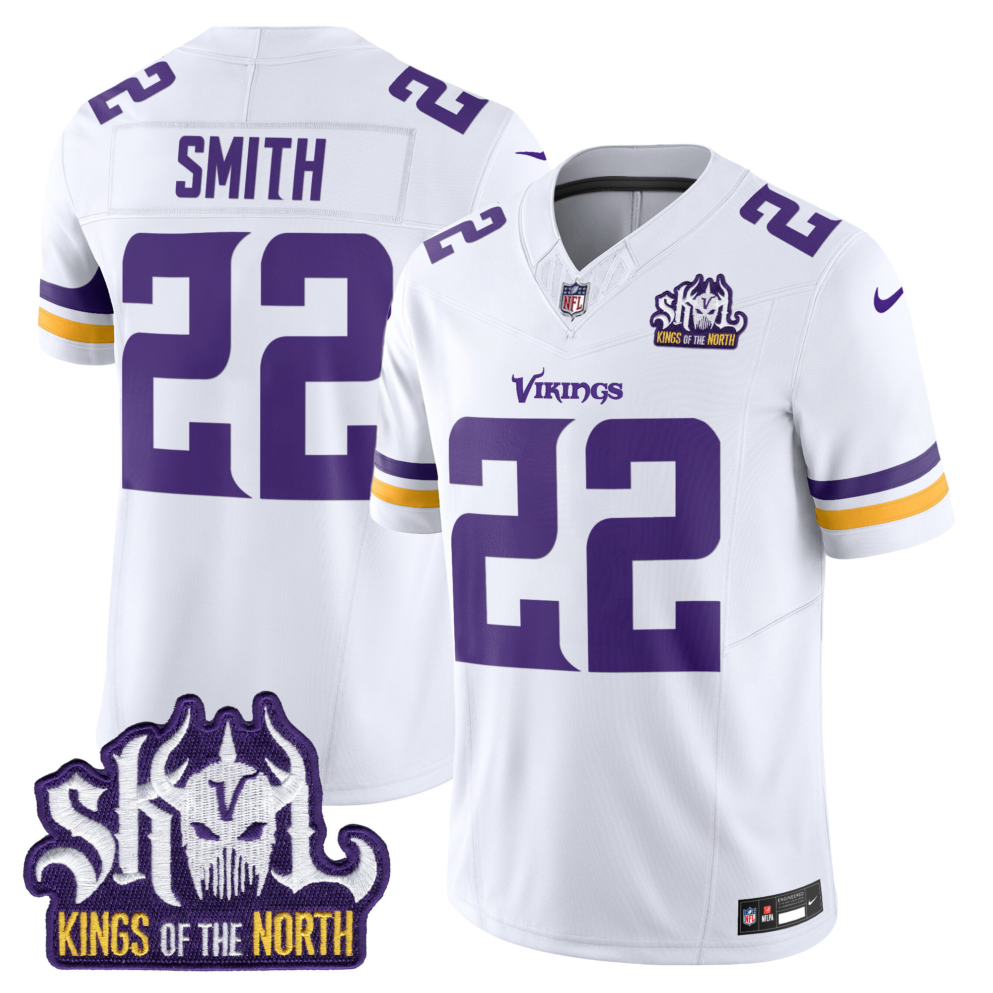 Harrison Smith Men's Minnesota Vikings Kings Of The North Patch Vapor Limited White Jersey - All Stitched