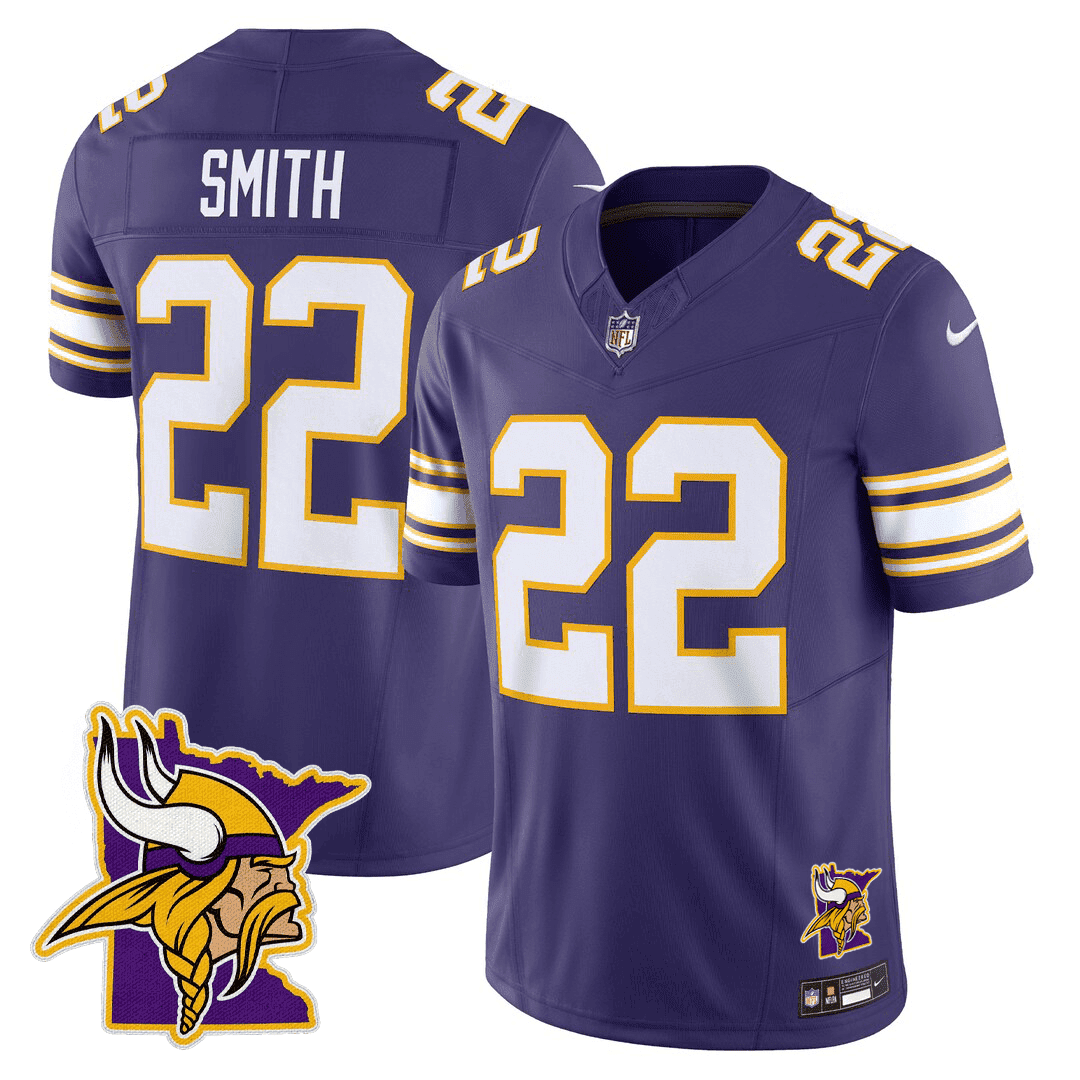 Harrison Smith Men's Minnesota Vikings Minnesota Map Patch Limited Purple Jersey - All Stitched