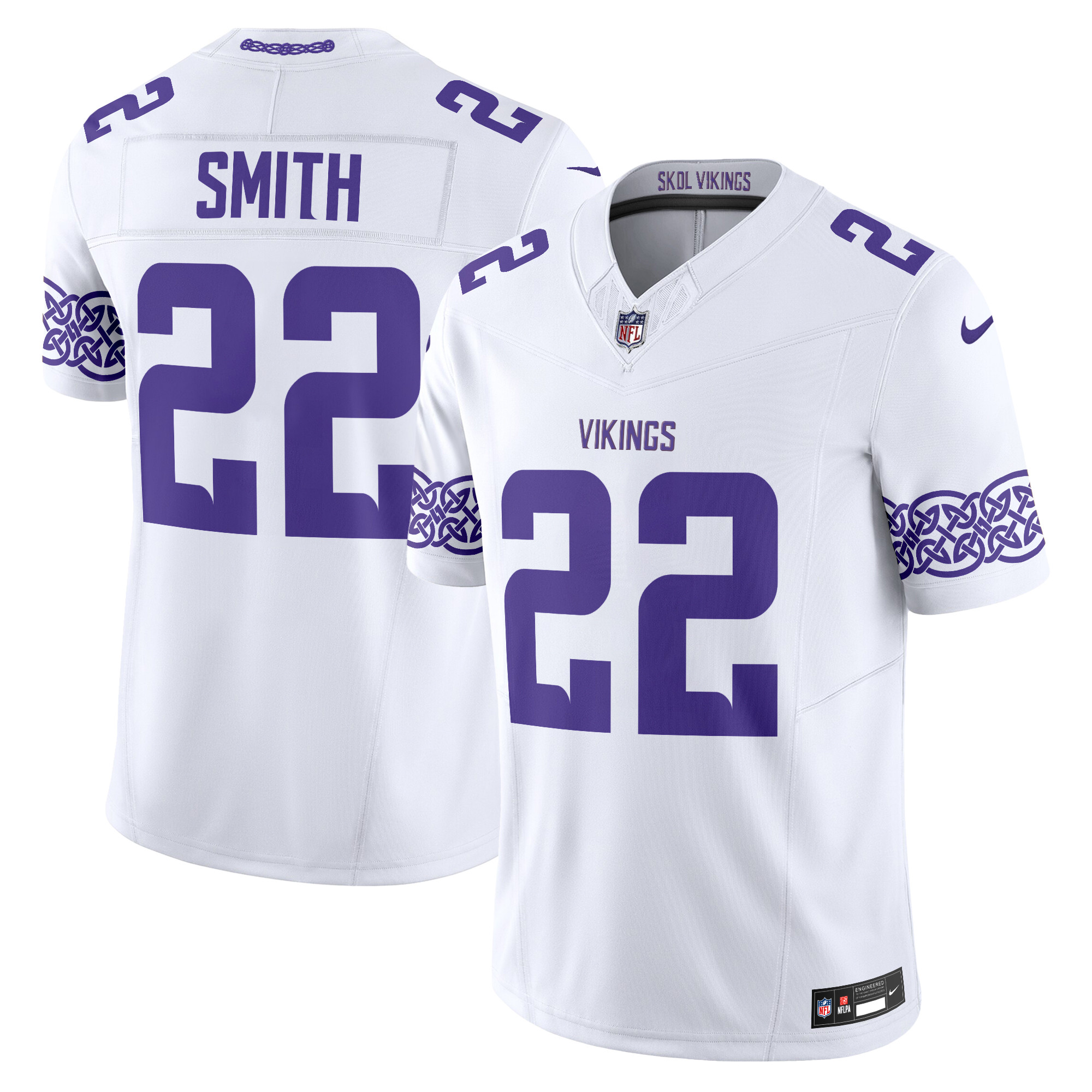 Harrison Smith Men's Minnesota Vikings Nordic Pattern Vapor Limited White Jersey - All Stitched