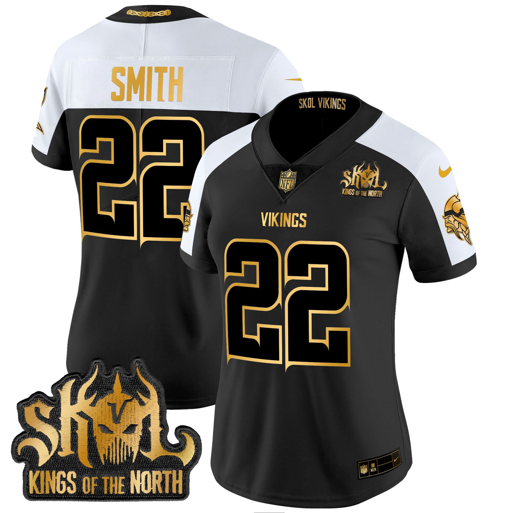 Harrison Smith Women's Minnesota Vikings 2024 Winter Warrior Skol Patch Gold Vapor Limited Alternate Jersey - All Stitched