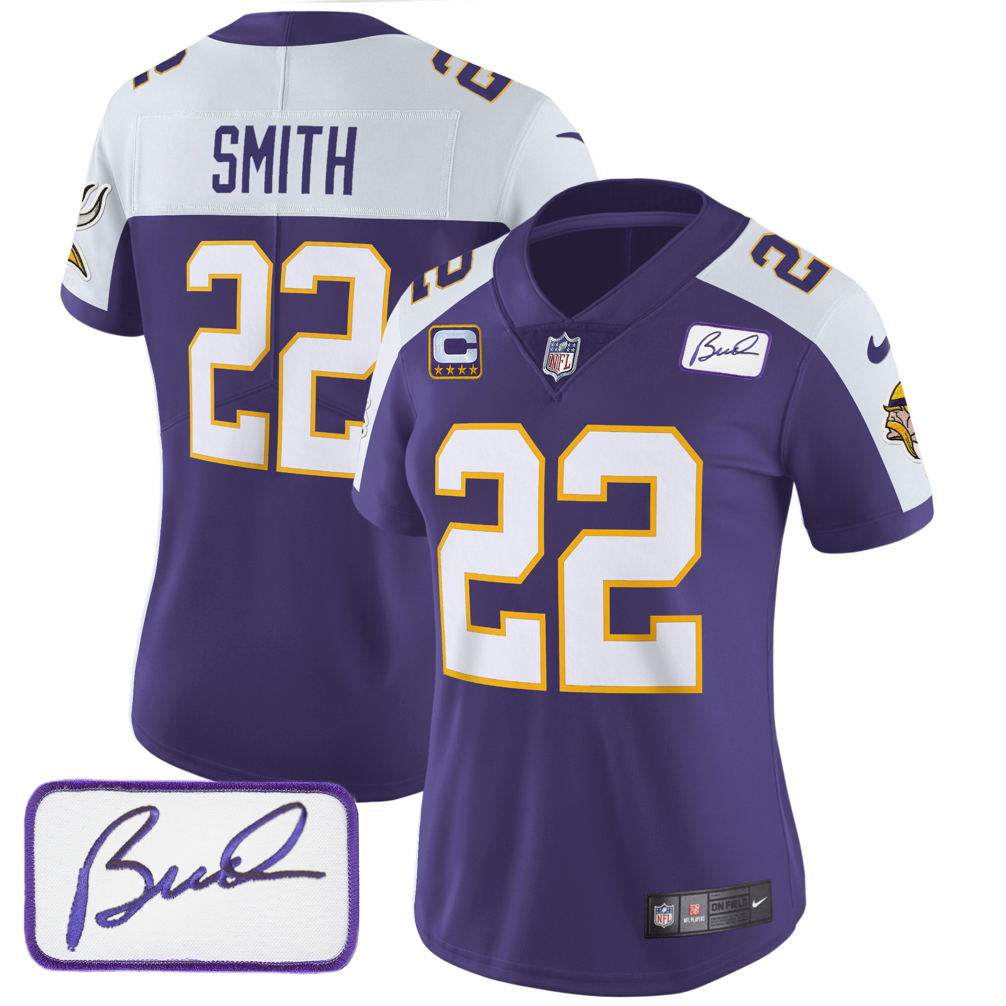Harrison Smith Women's Minnesota Vikings Bud Grant Patch Classic Limited Purple Alternate Jersey - All Stitched