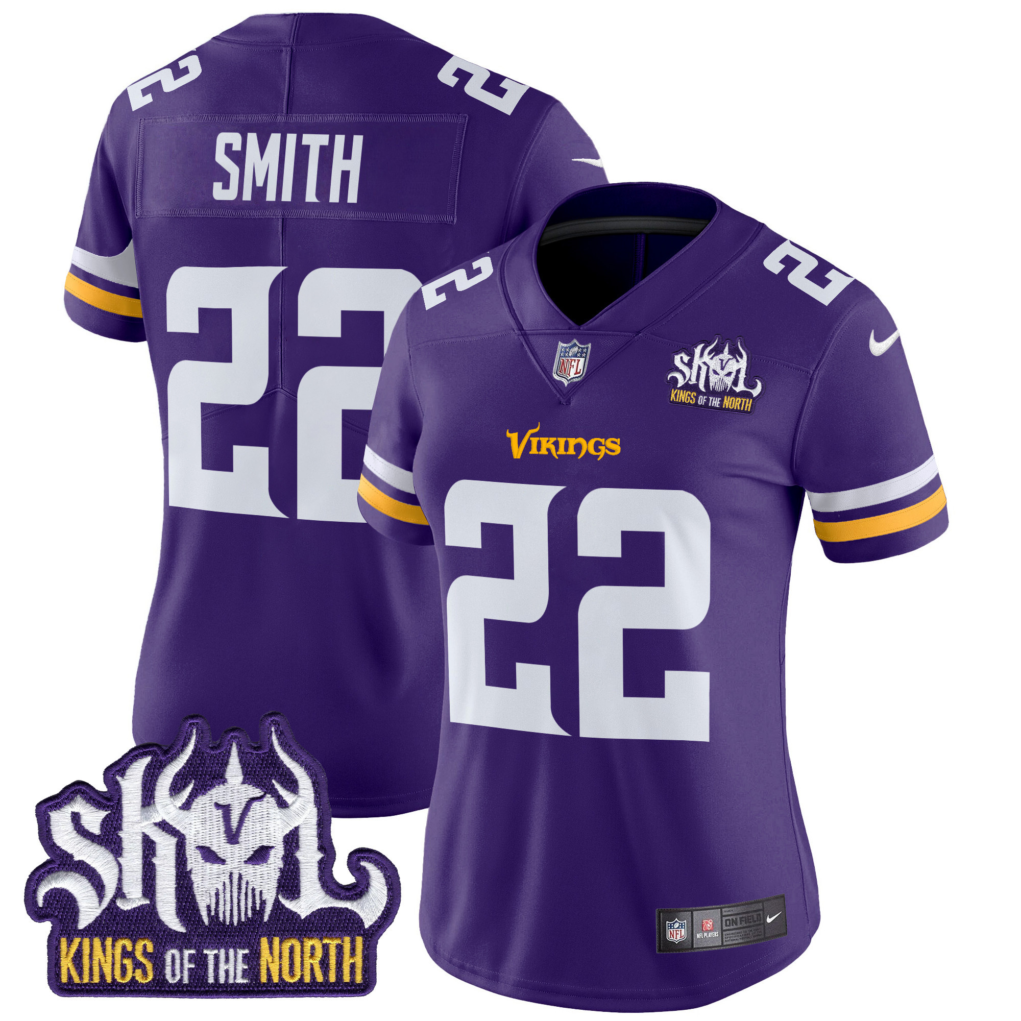 Harrison Smith Women's Minnesota Vikings Kings Of The North Patch Vapor Limited Purple Jersey - All Stitched