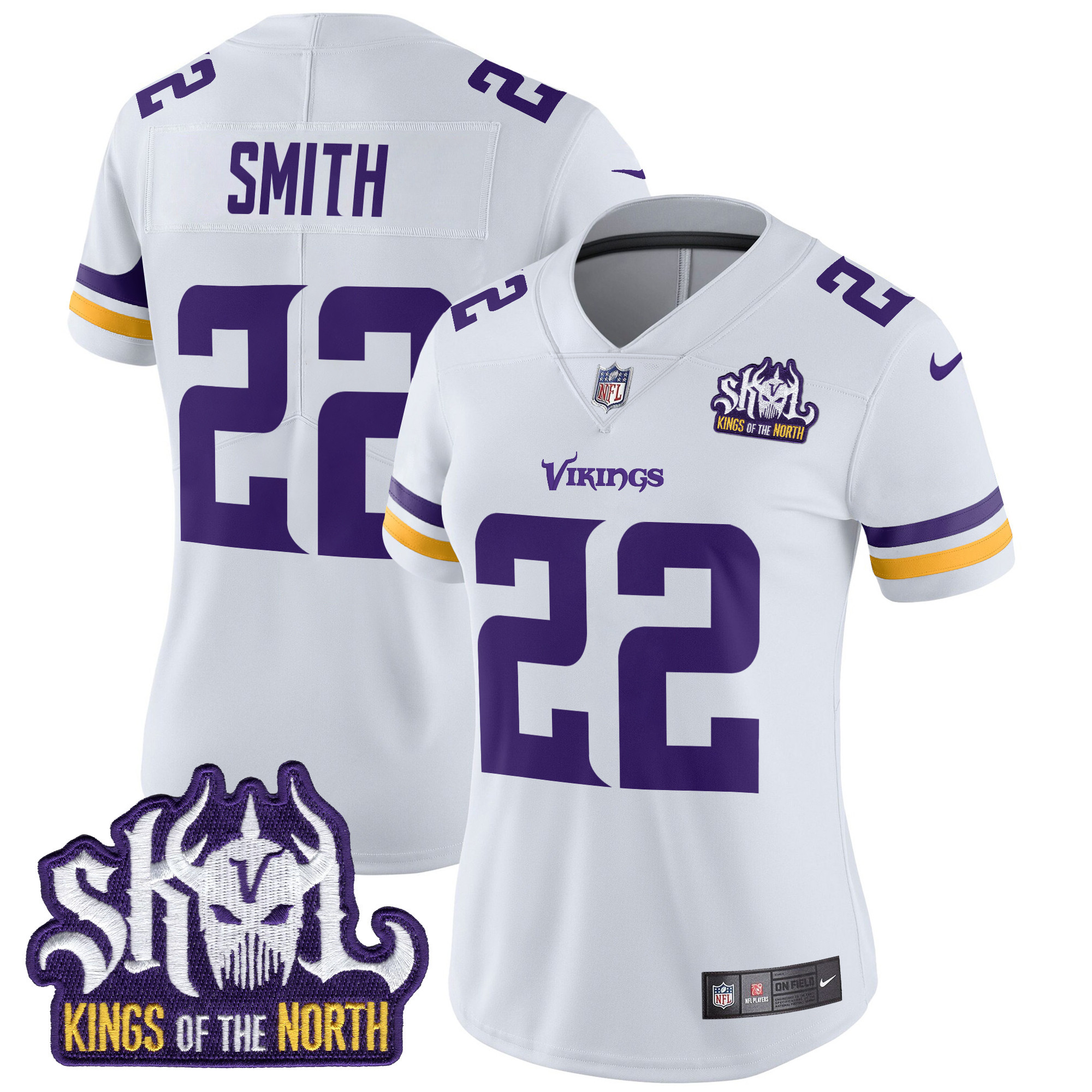 Harrison Smith Women's Minnesota Vikings Kings Of The North Patch Vapor Limited White Jersey - All Stitched