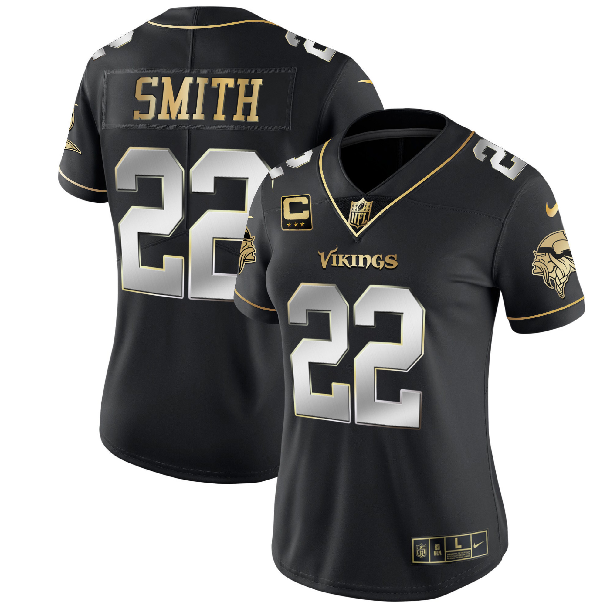 Harrison Smith Women's Minnesota Vikings White Gold & Black Gold - All Stitched Black Limited Jersey - All Stitched