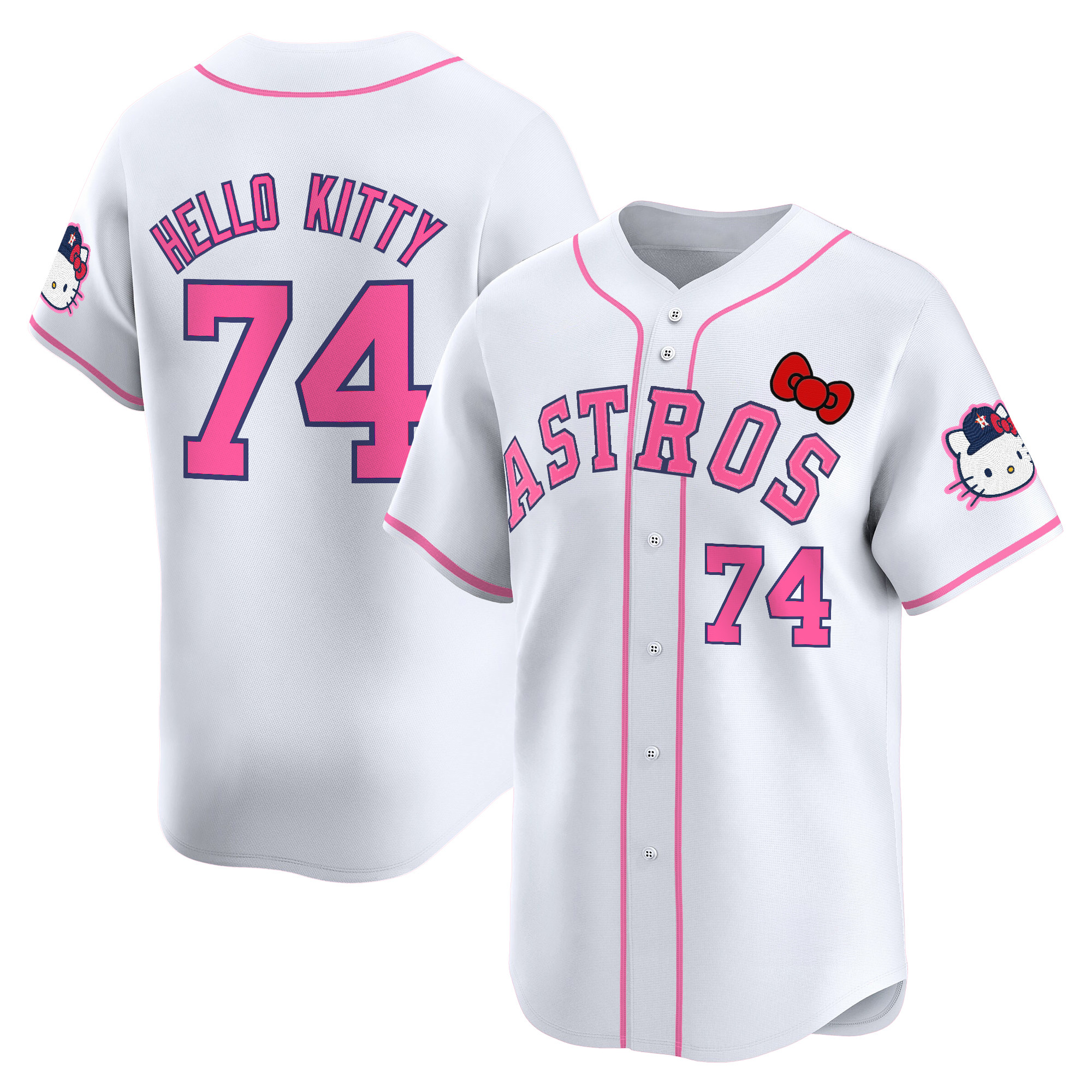 Hello Kitty Youth's Houston Astros Hello Kitty Vapor Premier Limited White Jersey V2 - All Stitched