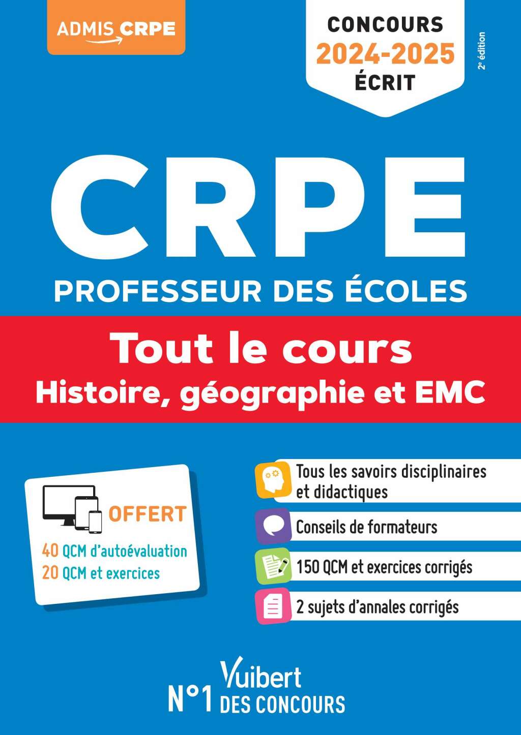 Histoire, GÃ©ographie et EMC - CRPE 2024-2025 - Tout-en-un Concours Professeur des Ã©coles - AdmissibilitÃ© - Epreuve Ã©crite d'application 5th Edition - (PDF/EPUB Version)