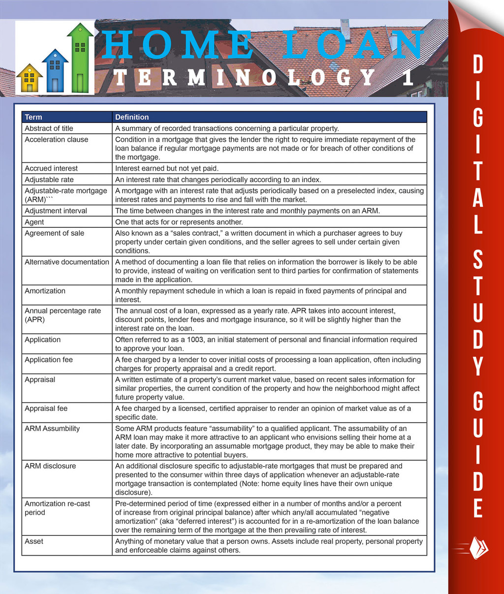Home Loan Terminology 1 Speedy Study Guides - (PDF/EPUB Version)