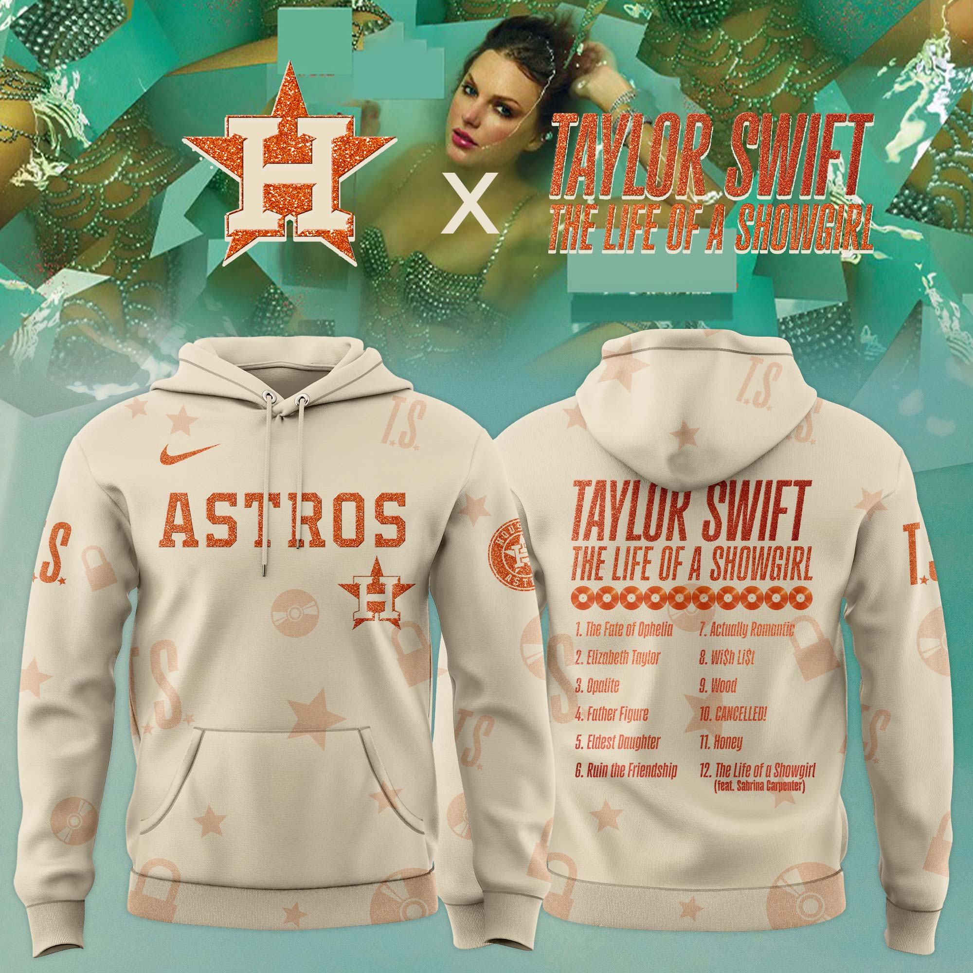 Houston Astros MLB x Taylor Swift â€œThe Life of a Showgirlâ€ 2025 Limited Editions Hoodie