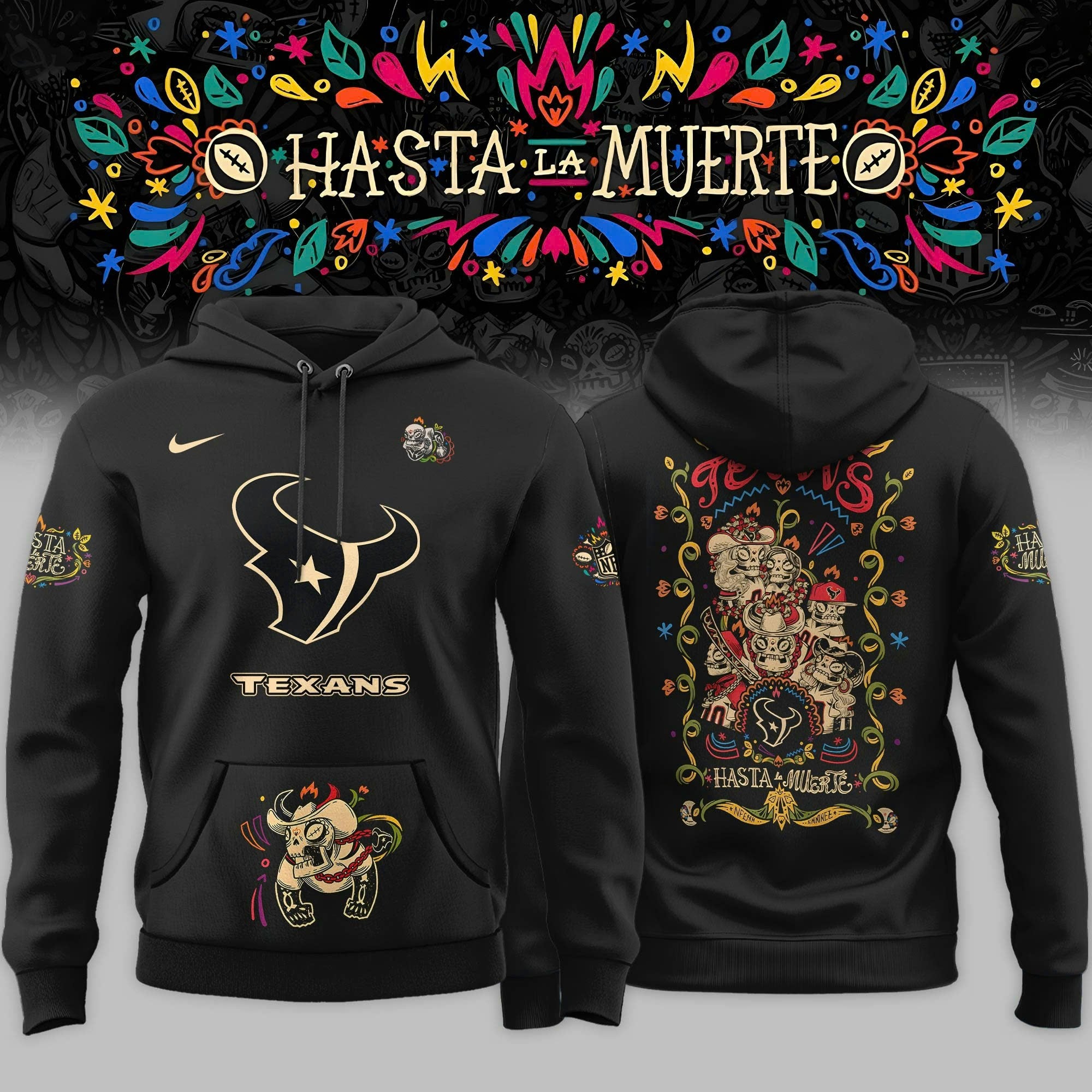 Houston Texans NFL x Hasta la Muerte 2025 Special Editions Hoodie