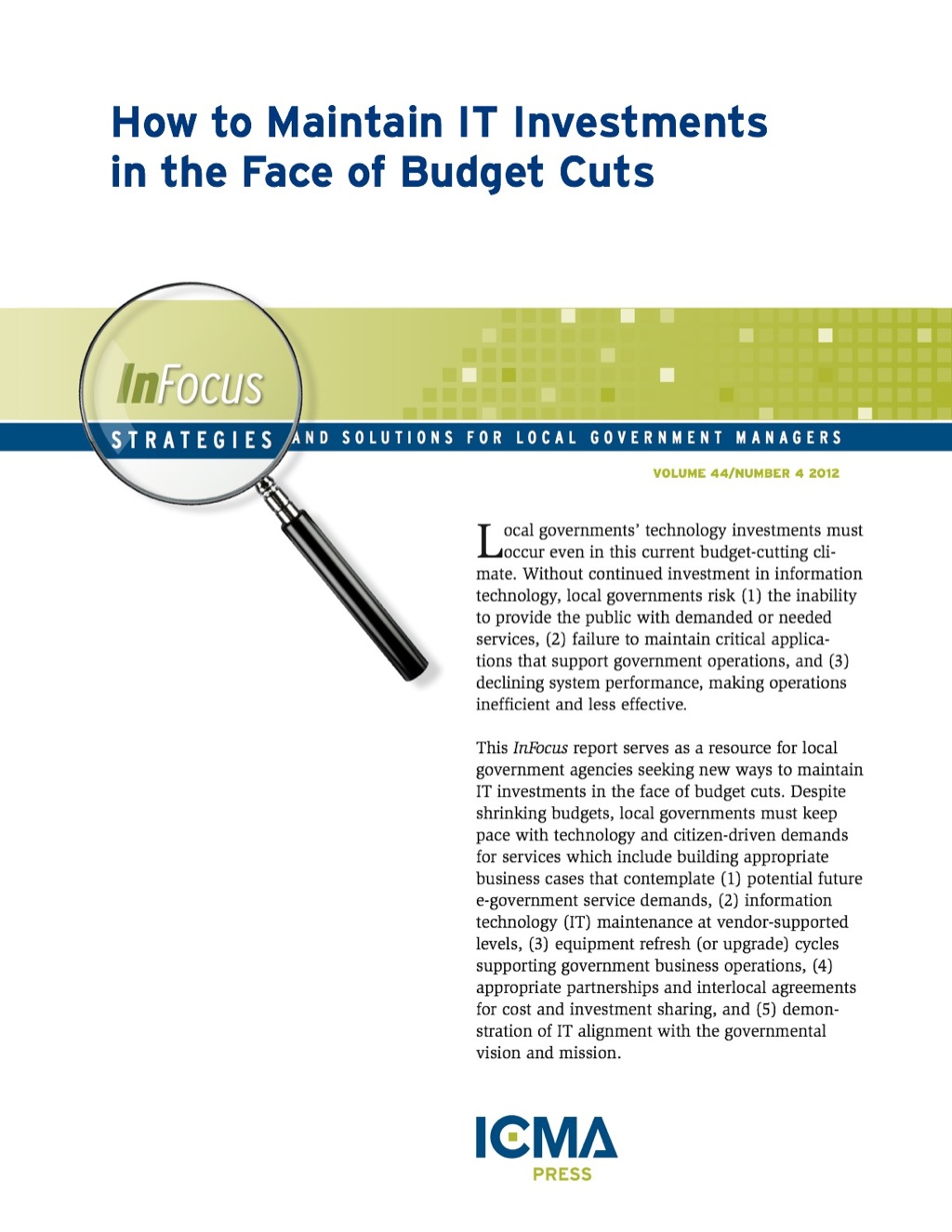 How to Maintain IT Investments in the Face of Budget Cuts - (PDF/EPUB Version)