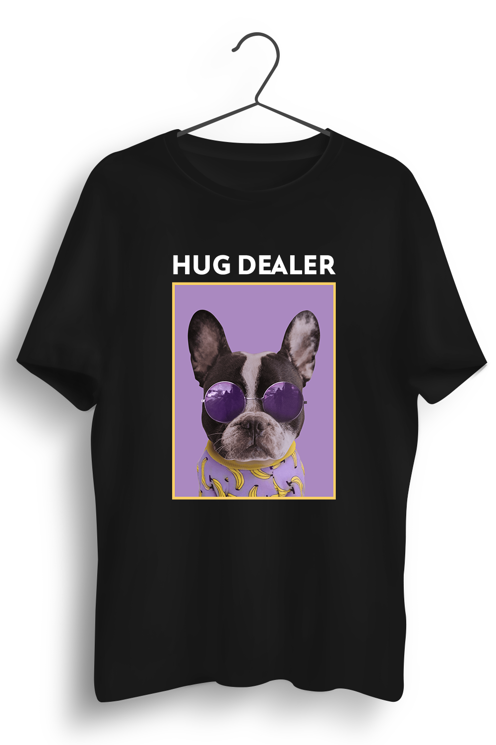 Hug Dealer Graphic Printed Black Tshirt