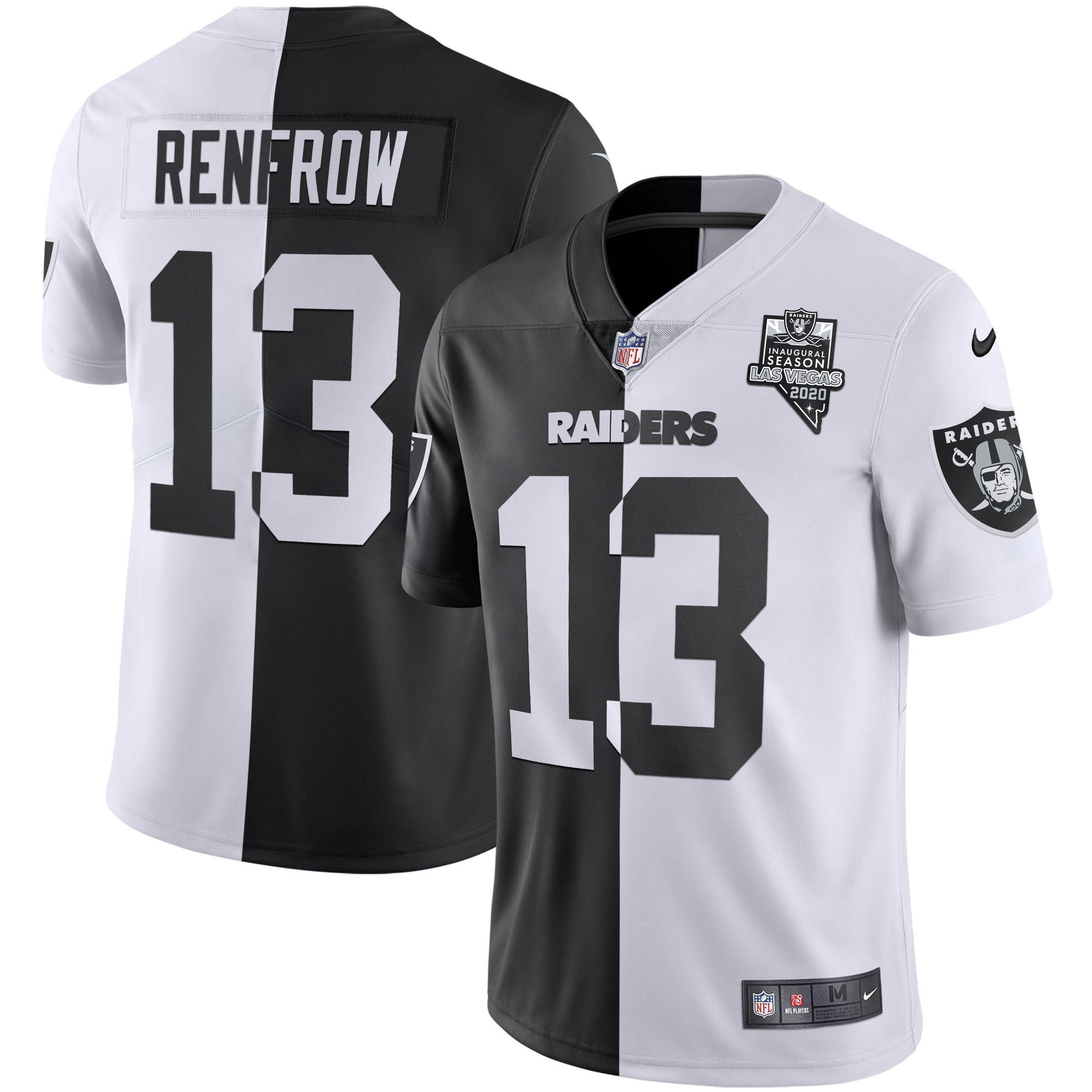 Hunter Renfrow Men's Las Vegas Raiders Inaugural Season Patch Gold & Split - All Stitched Split Jersey - All Stitched